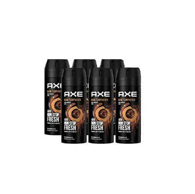axe Deo-Set Dark Temptation Bodyspray Deo Spray Beauty Deodorant Herren Männer Men, 6x150ml, 6-tlg., 48 Stunden Schutz, ohne Aluminiumsalze Herrenduft Deospray Sport Set