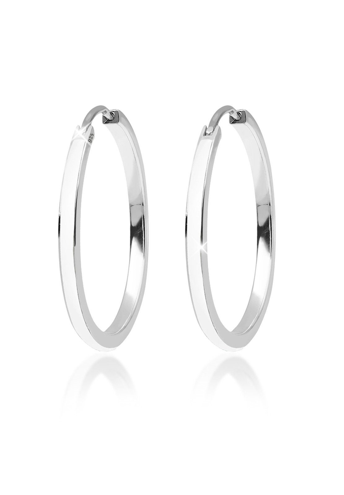 Elli Paar Creolen Creolen mit funkelnden Emaille Lack 925 Sterling Silber