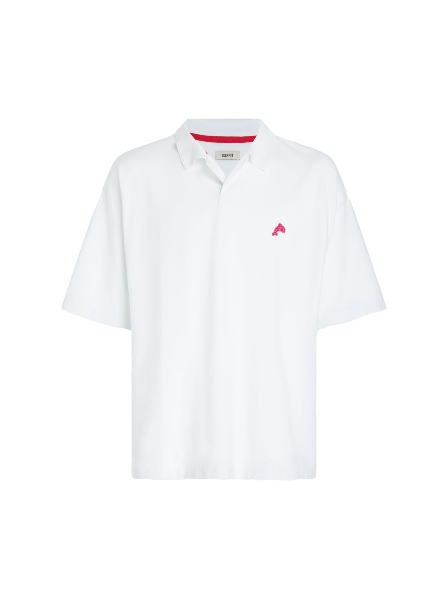 Dolphin-Badge Esprit Poloshirt Poloshirt WHITE mit Fit Relaxed