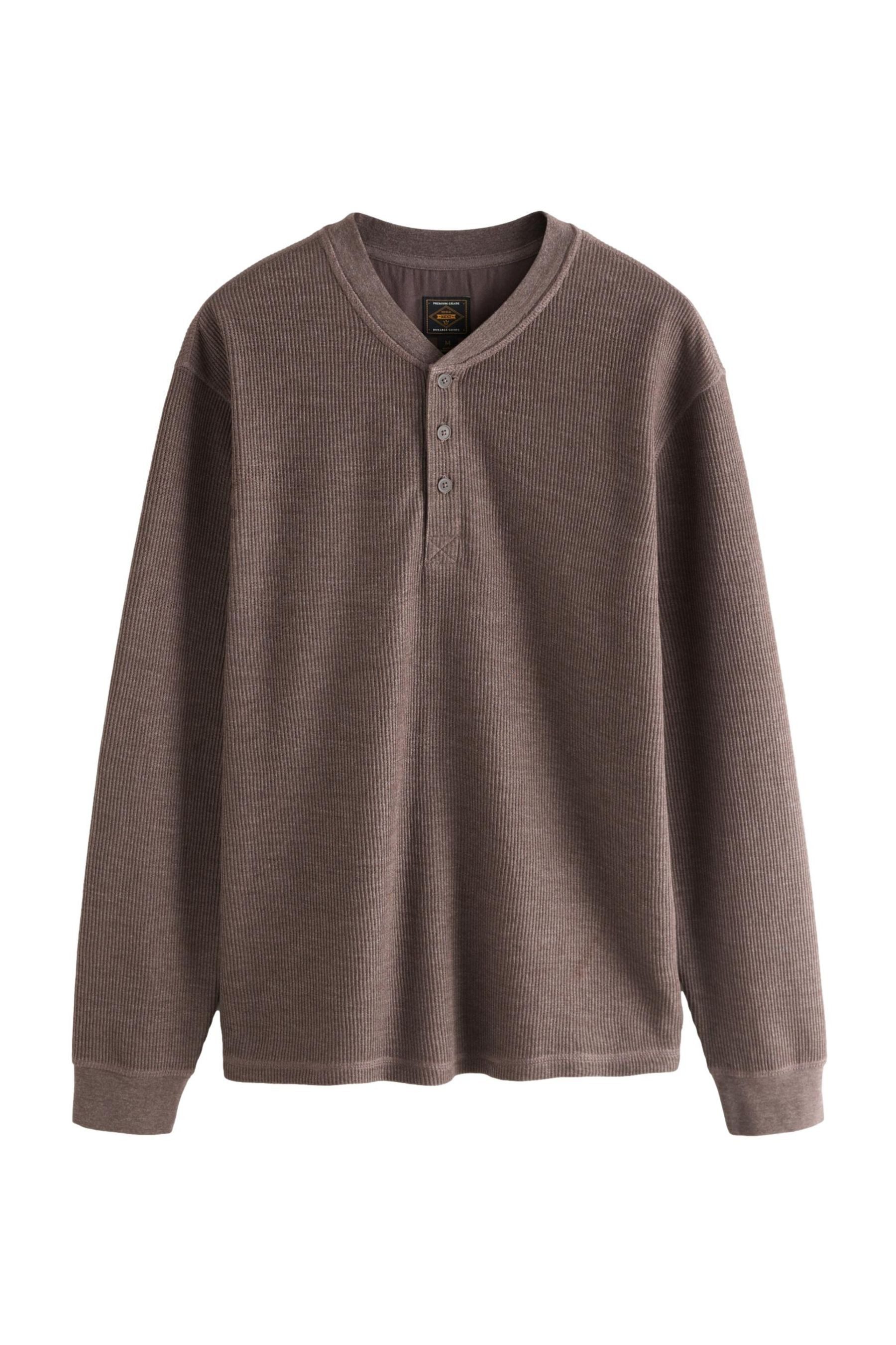 Next Langarmshirt Strukturiertes Langarmshirt mit Grandad-Kragen günstig online kaufen