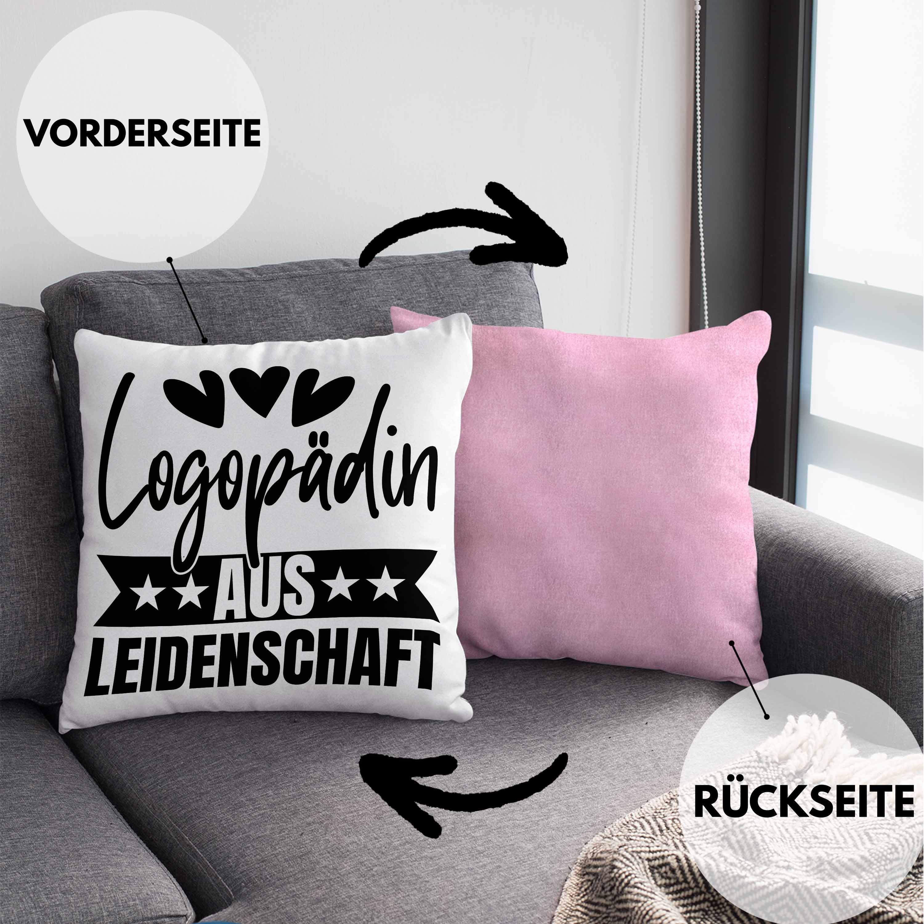 Trendation Aus 40x40 Trendation Logopädie Dekokissen Kissen mit Rosa Dekokissen Leidenschaft Füllung Logopädin - Logopäde Geschenk