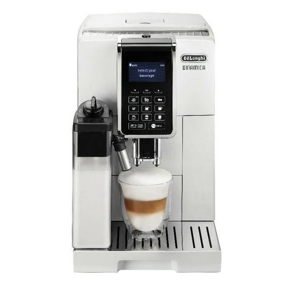 De'Longhi Kaffeevollautomat ECAM 353.75.W Dinamica weiß, One-Touch,  Milchaufschäum-System, Milchbehälter, Display, Kegelmahlwerk