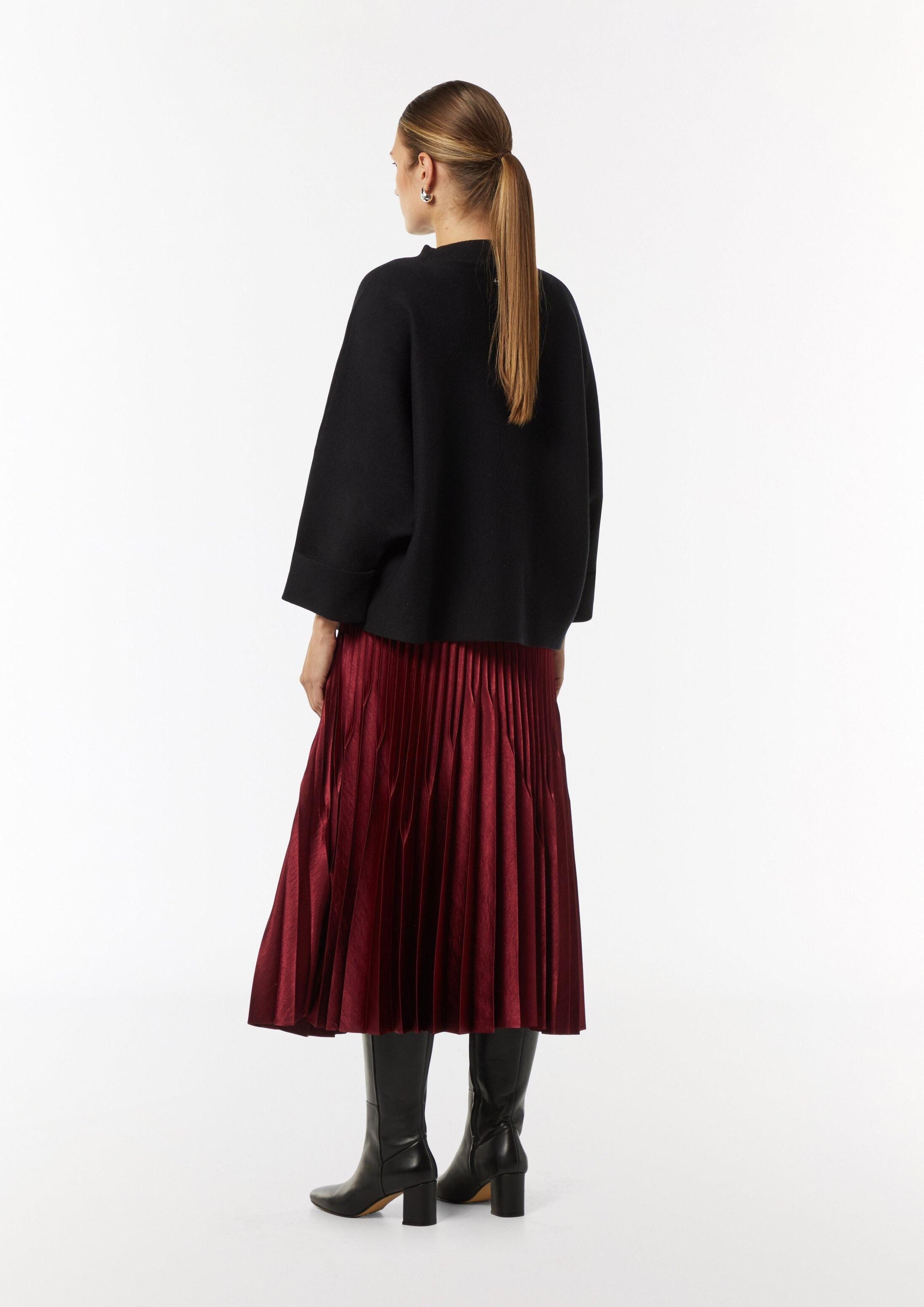 comma Poncho Indoor-Poncho Strickpullover mit Fledermausärmeln und Rippblende