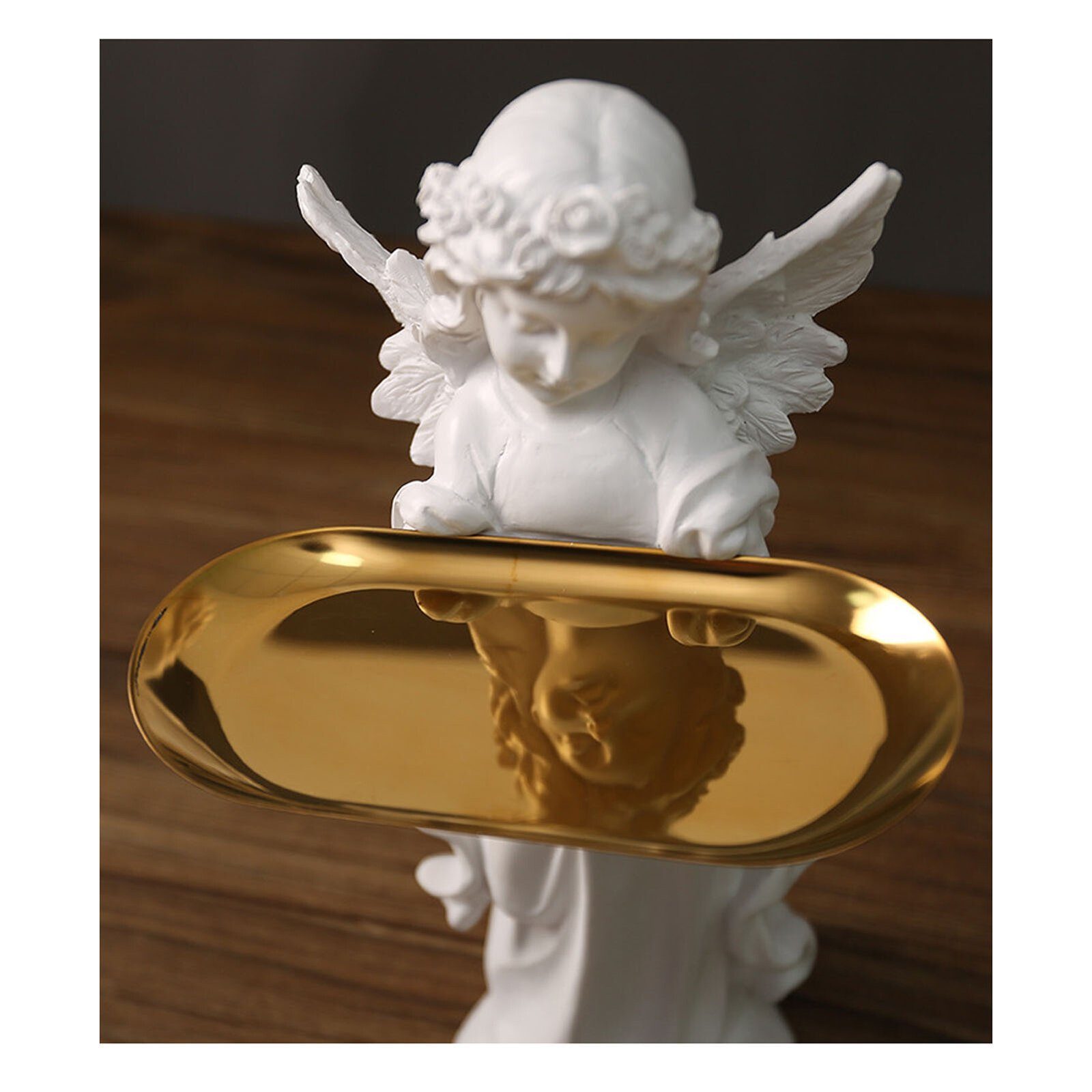 FUROKOY Dekoobjekt Europäischer Engel mit x Tablett,Wohnzimmer-Ornament, 15 Schlafzimmer 9cm Ornament Lagerung, , Schlüssel 30 Kopfschmuck x Schmuck