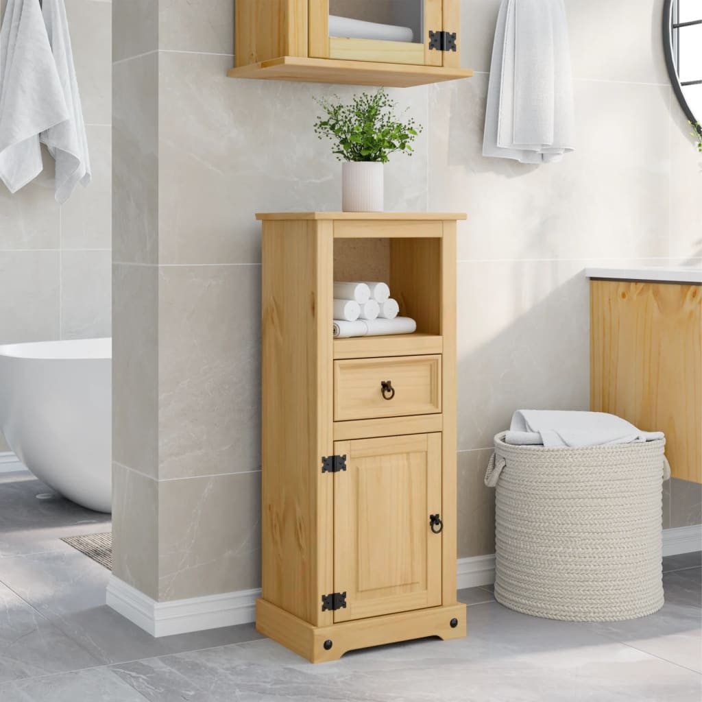vidaXL Badezimmer-Set Badschrank Corona 45x33x110 cm Massivholz Kiefer