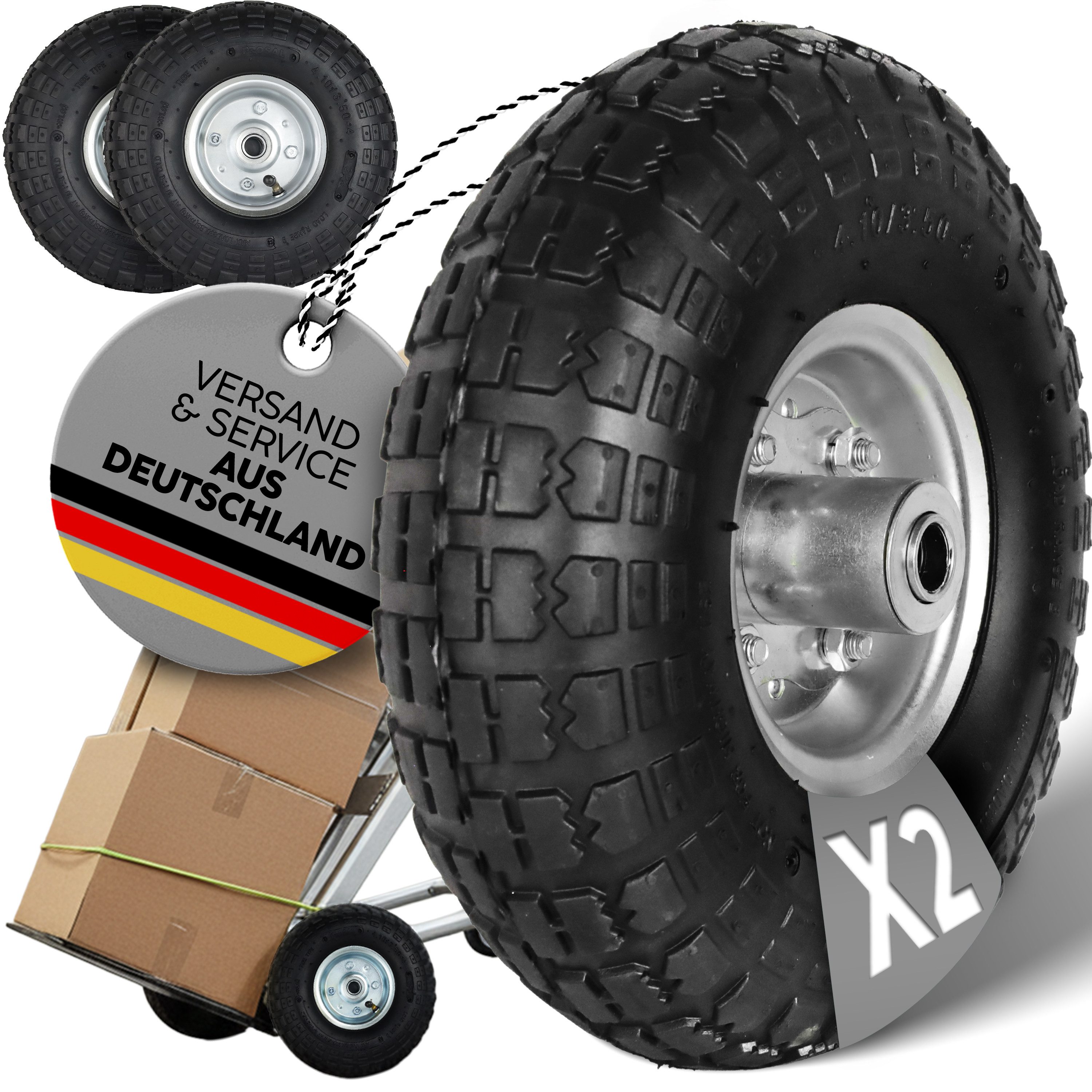 Frosal Ersatzrad FROSAL Ersatzrad Luftreifen Transportwagen 16 mm Achse Silber (2 St)