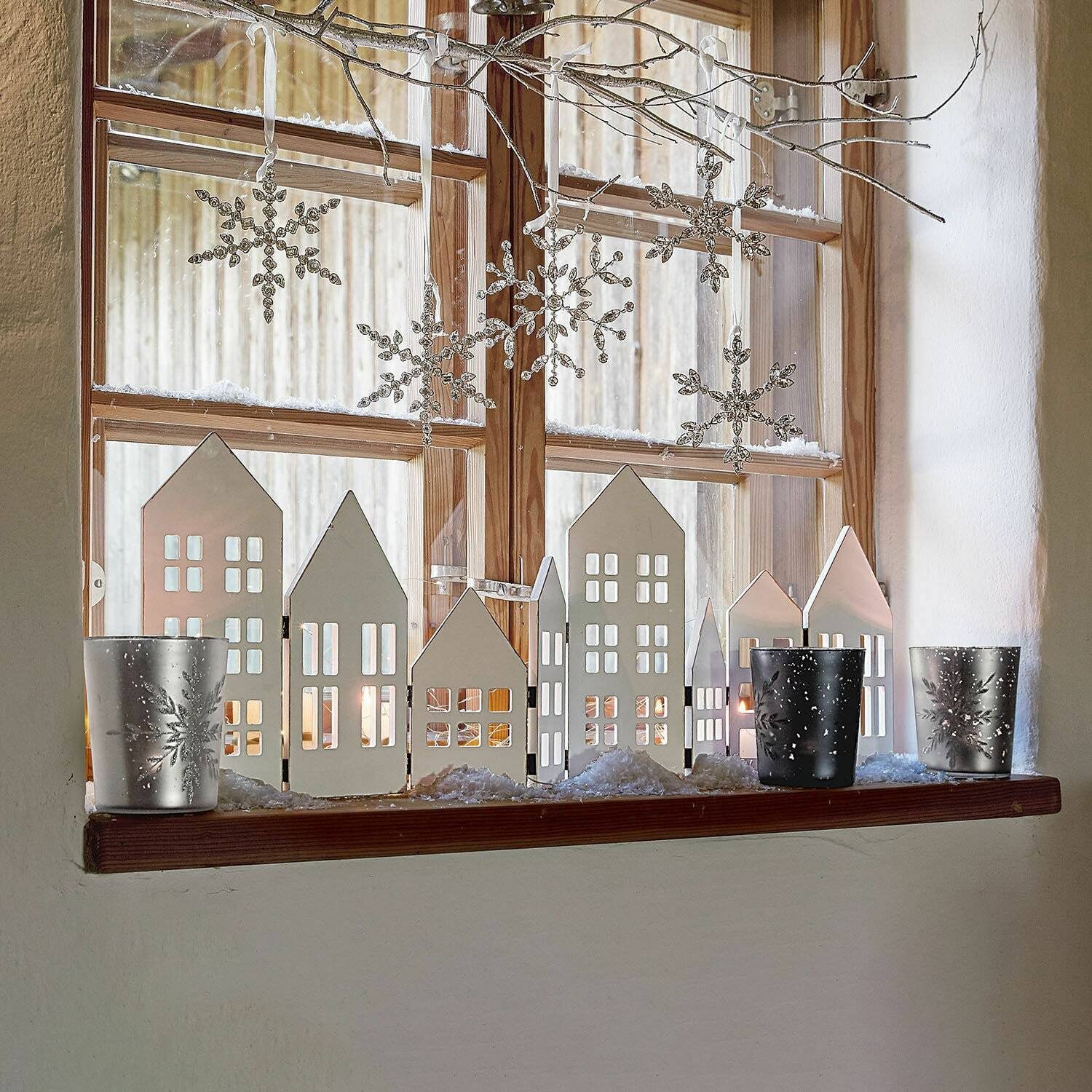 Mirabeau Weihnachtsfigur Deko-Shutter Cottages weiß günstig online kaufen