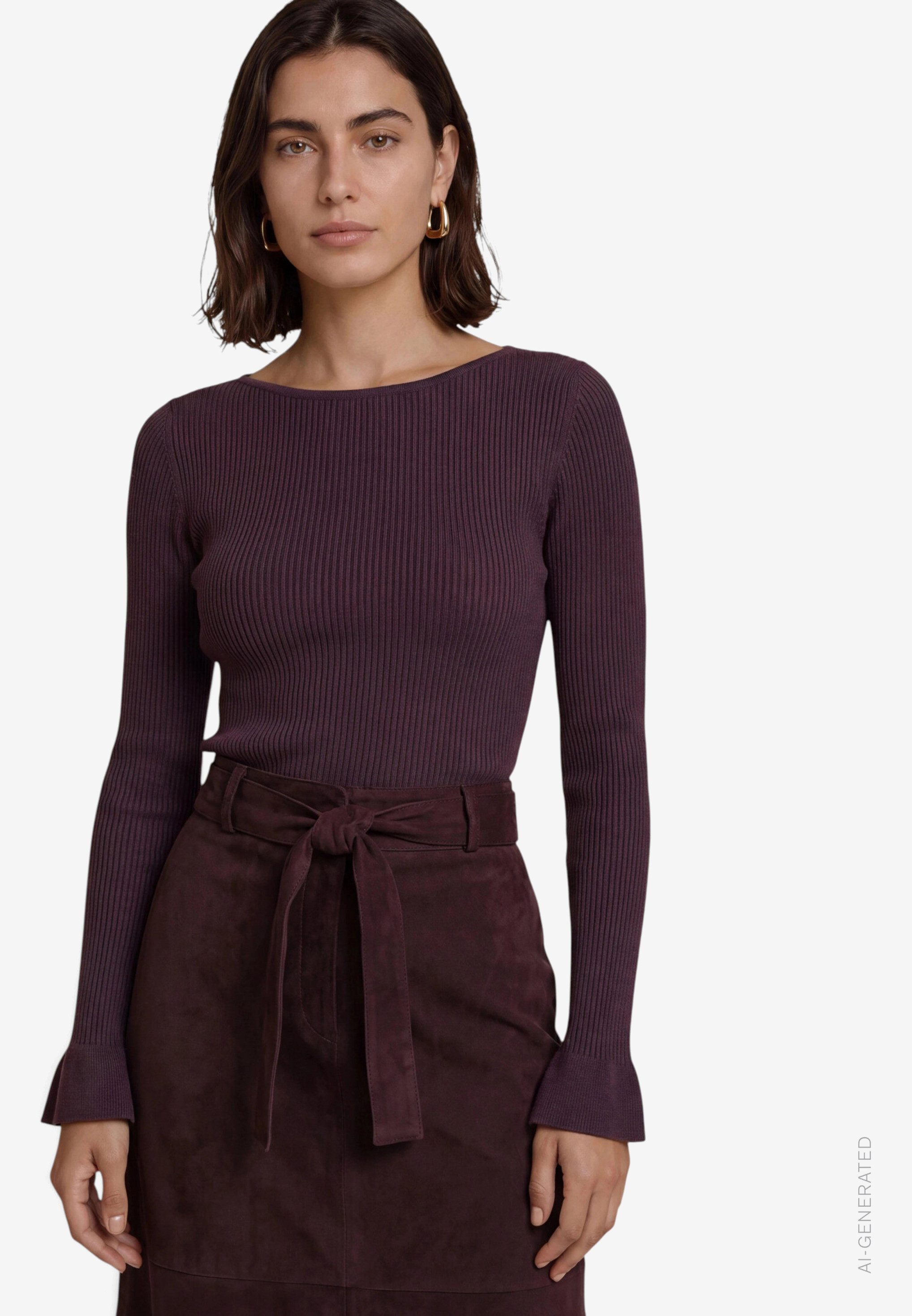 Zero Strickpullover mit U-Boot-Ausschnitt und Tulpen-Ärmeln