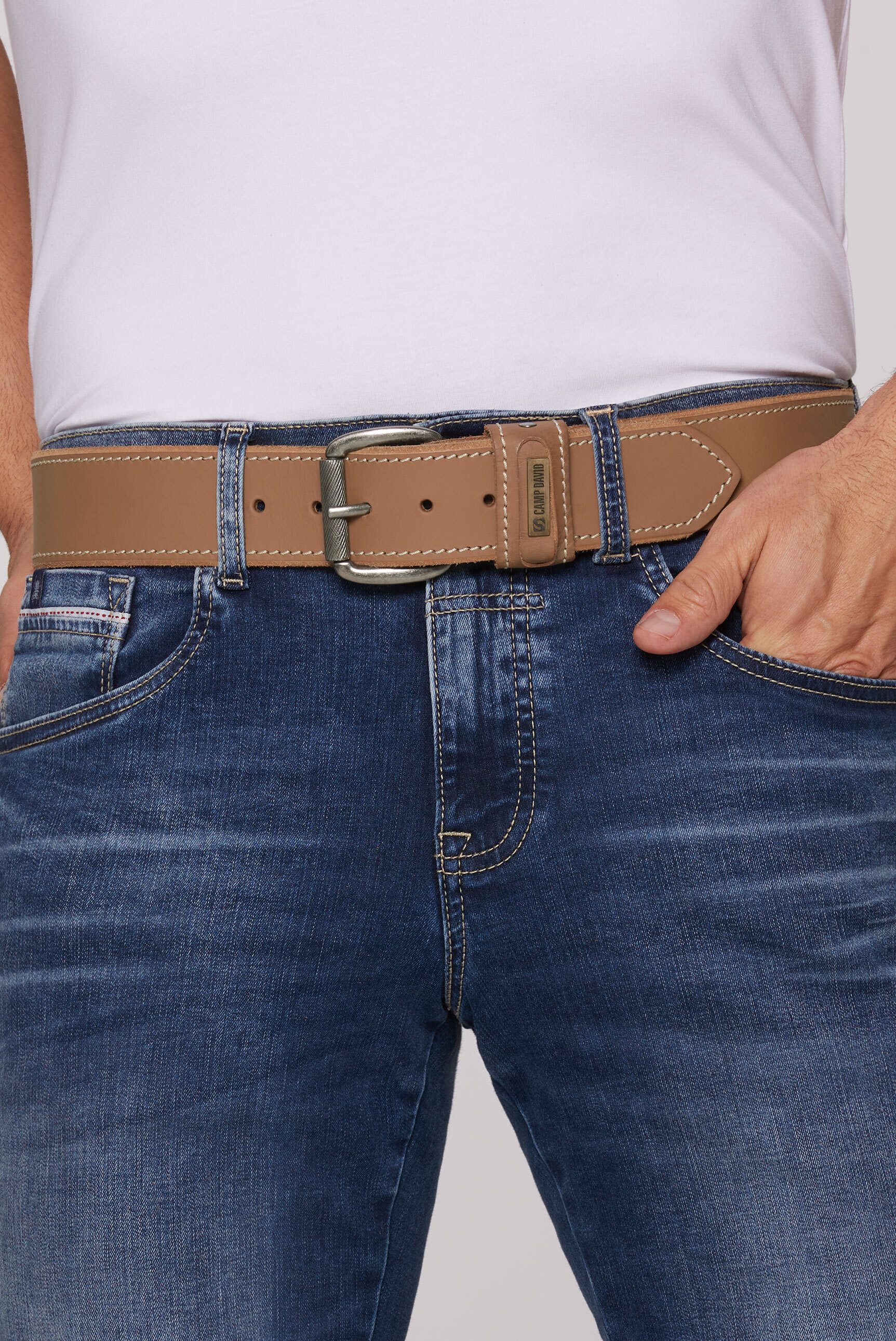 CAMP DAVID Ledergürtel mit verstellbarer Weite