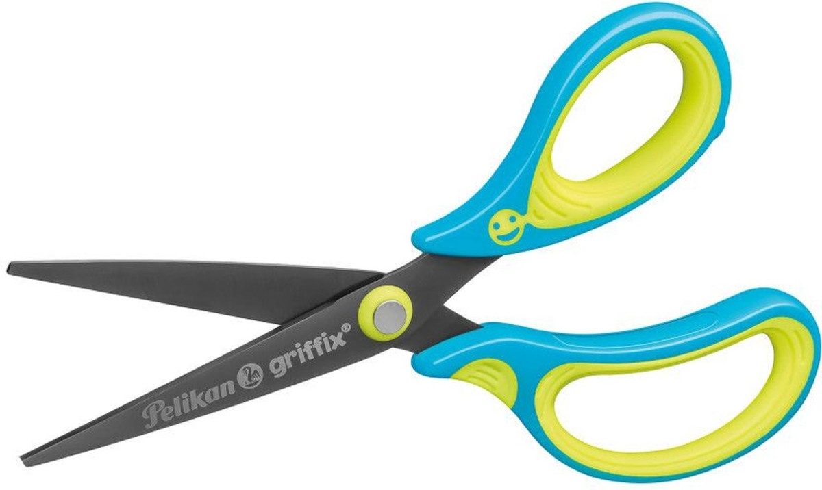 Pelikan Füllhalter Universalschere griffix Schulschere rechts spitz neon Fresh Blue