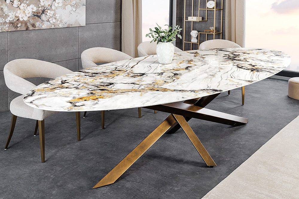 riess-ambiente Esstisch SCULPTURE 280x110cm weiß, grau günstig online kaufen