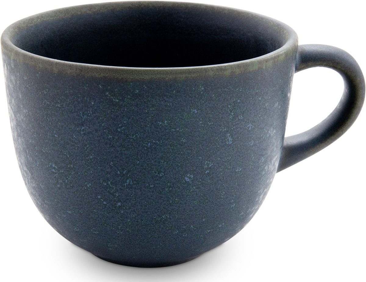 Bunzlauer Keramik Cappuccinotasse große runde 350ml Tee-& Milchkaffeetasse, Becher, Ø10 cm, Dekor ZIELON, Keramik