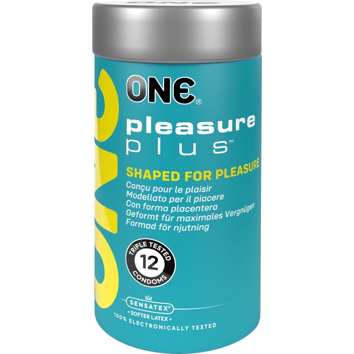 ONE Kondome Pleasure Plus Packung mit, 12 St., Spezialformkondome mit innen geripptem Kopfteil, vegan & ohne schädlichen Inhaltsstoffe