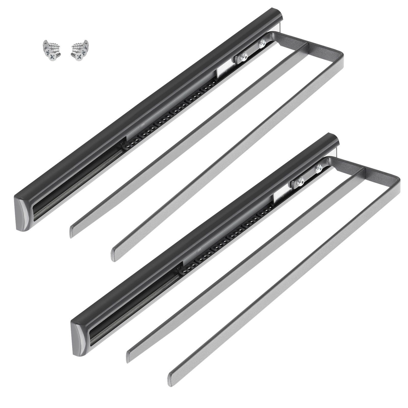 Kesseböhmer Handtuchhalter Teleskop-Handtuchauszug Handtuchstange anthrazit, 2-armig, Länge 410 mm (ausgezogen ca. 710 mm) von SOTECH