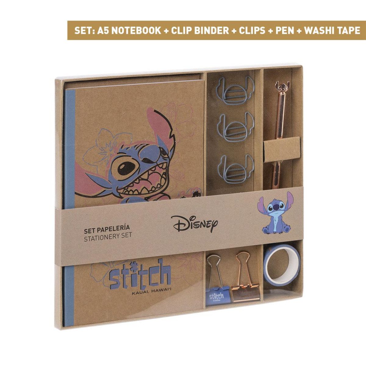Lilo & Stitch Farbkasten Stationery Set für Kinder Geschenkset mit Buntstiften & Schreibzubehör