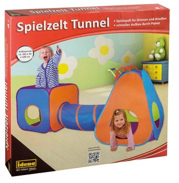Idena Spielzelt Idena 40118 - Spielzelt mit Tunnel für Kinder, für drinnen und draußen