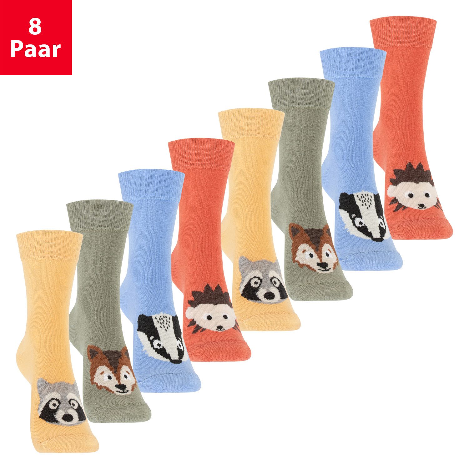 Footstar Kurzsocken Kinder Socken (8 Paar) für Mädchen & Jungen bunt