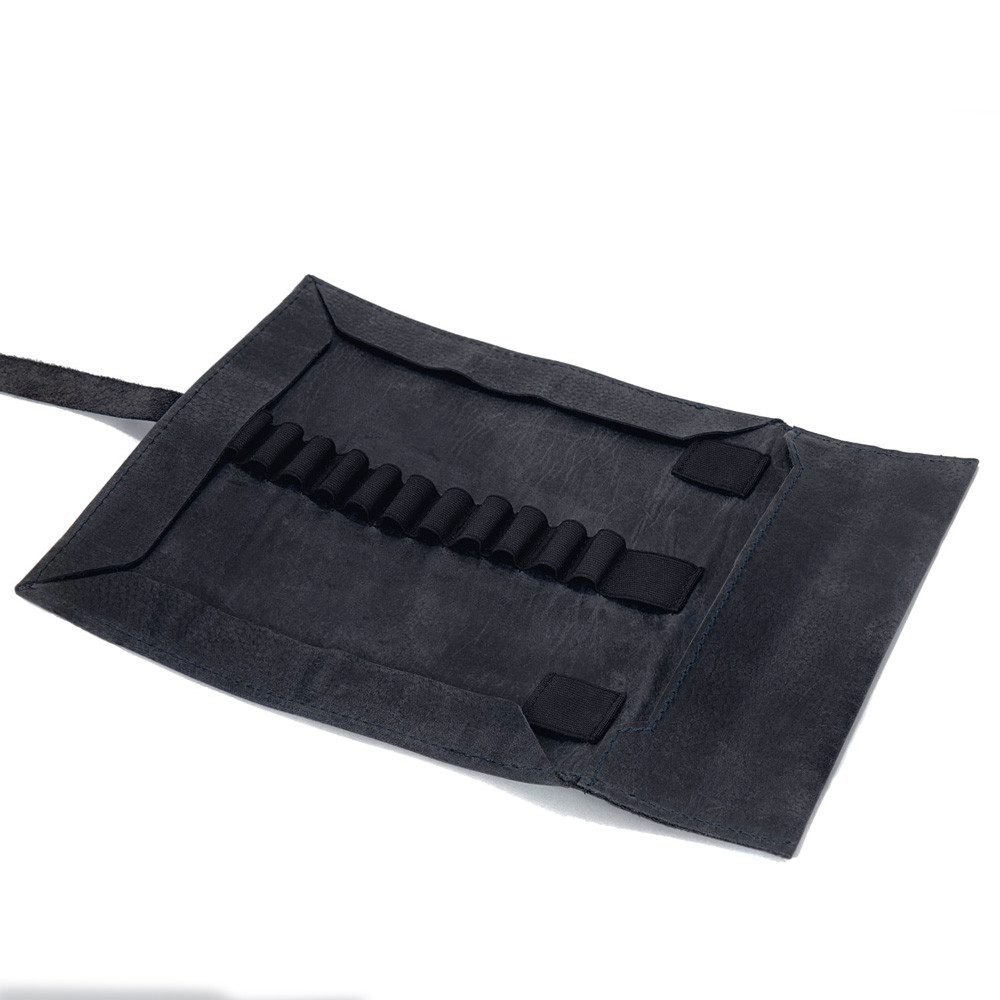 Jahn-Tasche Pencilbag Stifterolle / Roll-Mäpppchen Gr. L Leder Blau-Schwarz, Jahn-Tasche 015
