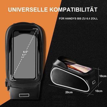 Wisam Handy-Rahmentasche Wasserdichte Fahrradtasche für Smartphones bis 6,5'' (2.1 L Fassungsvermögen)