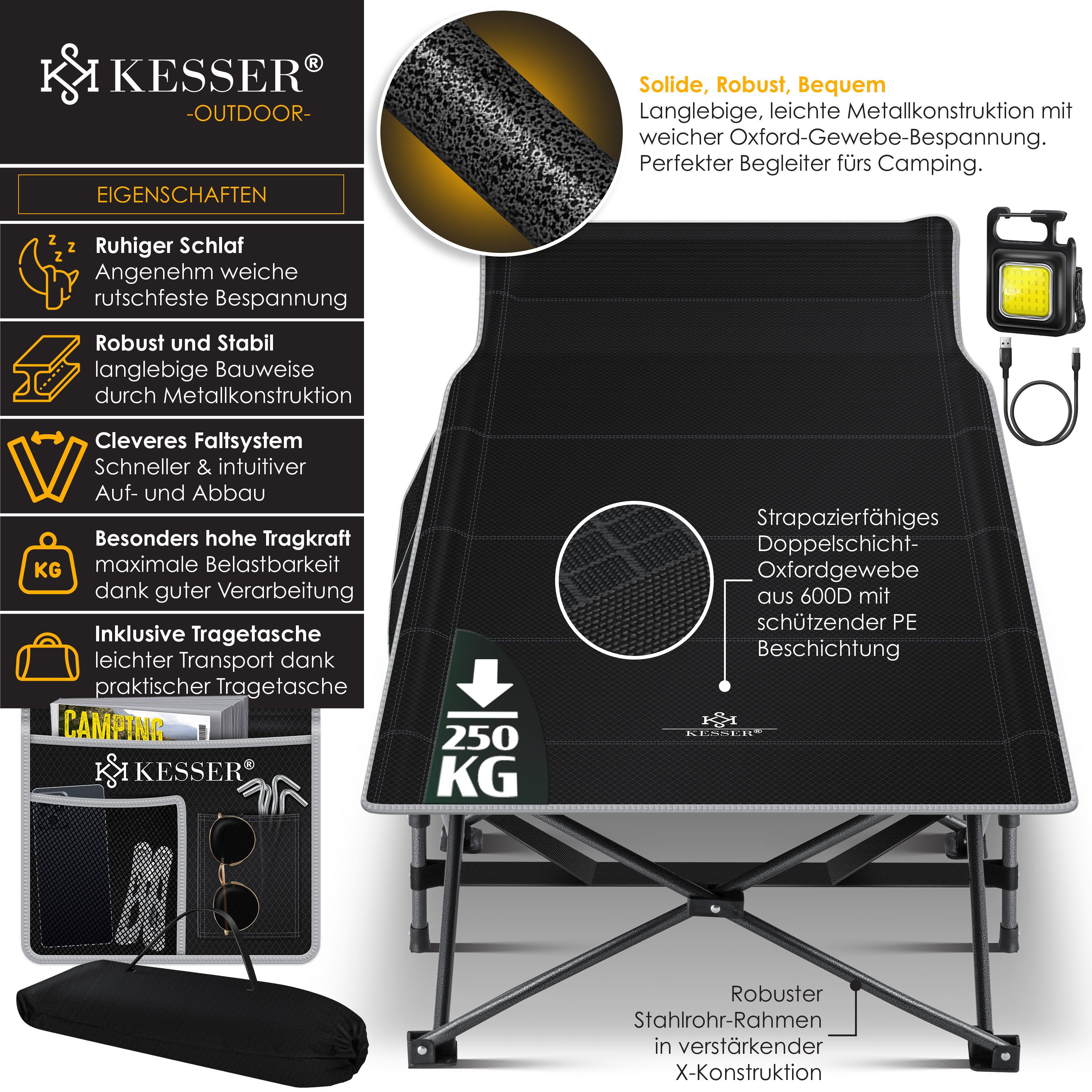 KESSER Campingliege Campingbett Feldbett Klappbar Klappbett günstig online kaufen