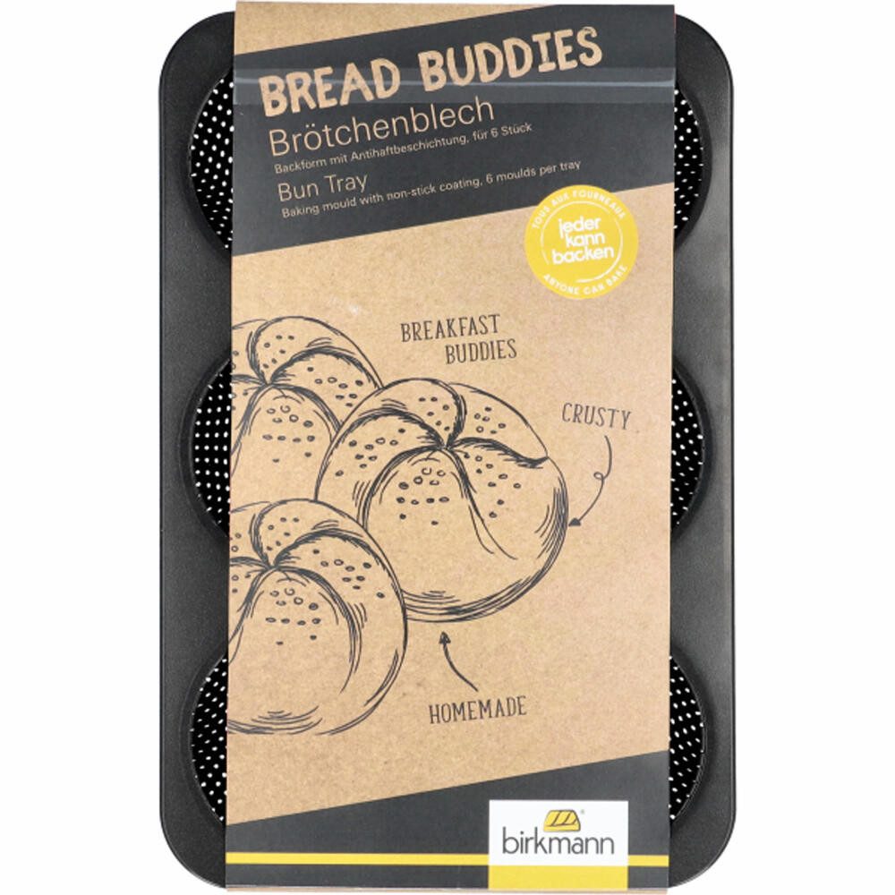 Birkmann Baguetteblech Bread Buddies 32 x 21 cm, Karbonstahl