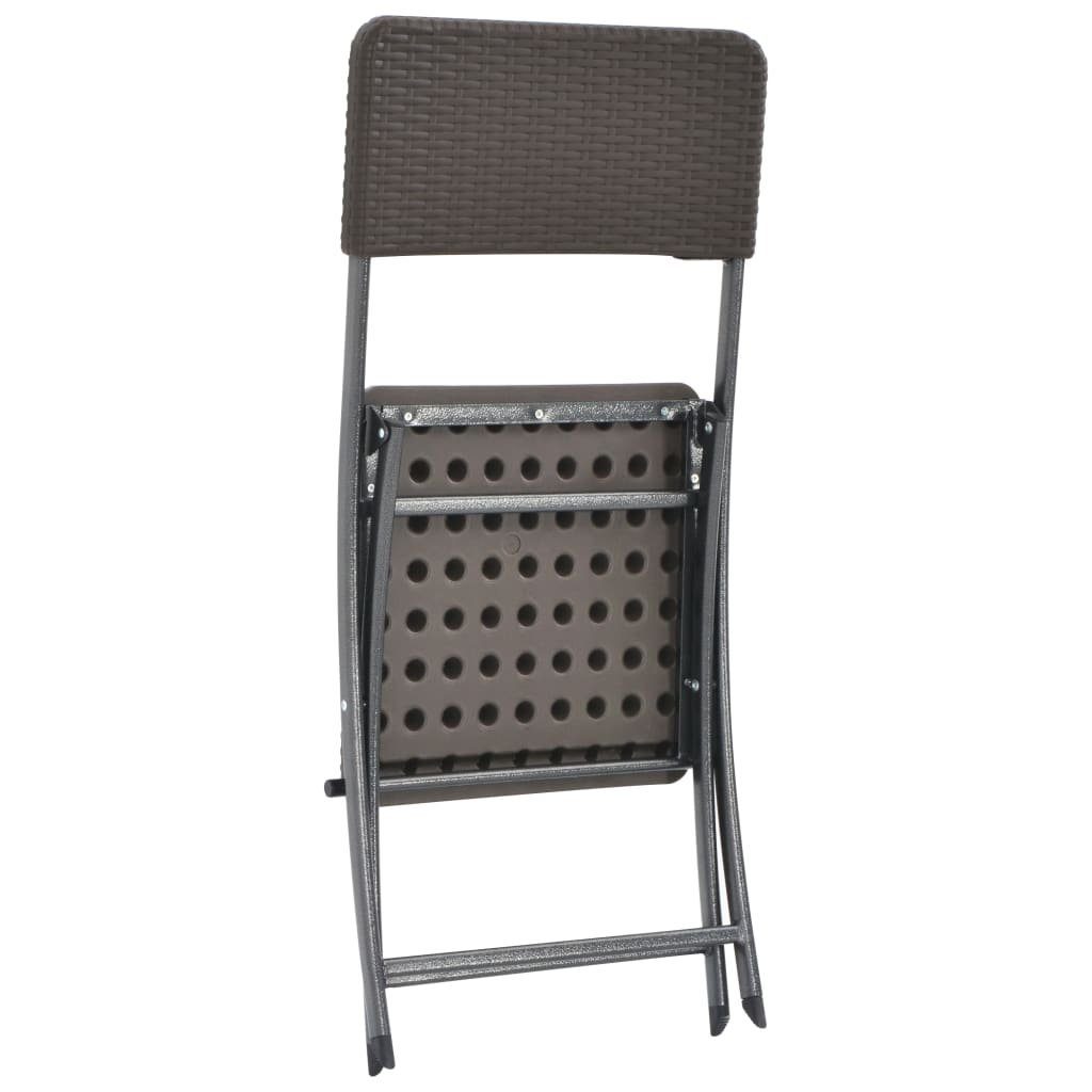 Braun Gartenstühle Stk. Klappbare und Stahl furnicato Gartenstuhl HDPE 4