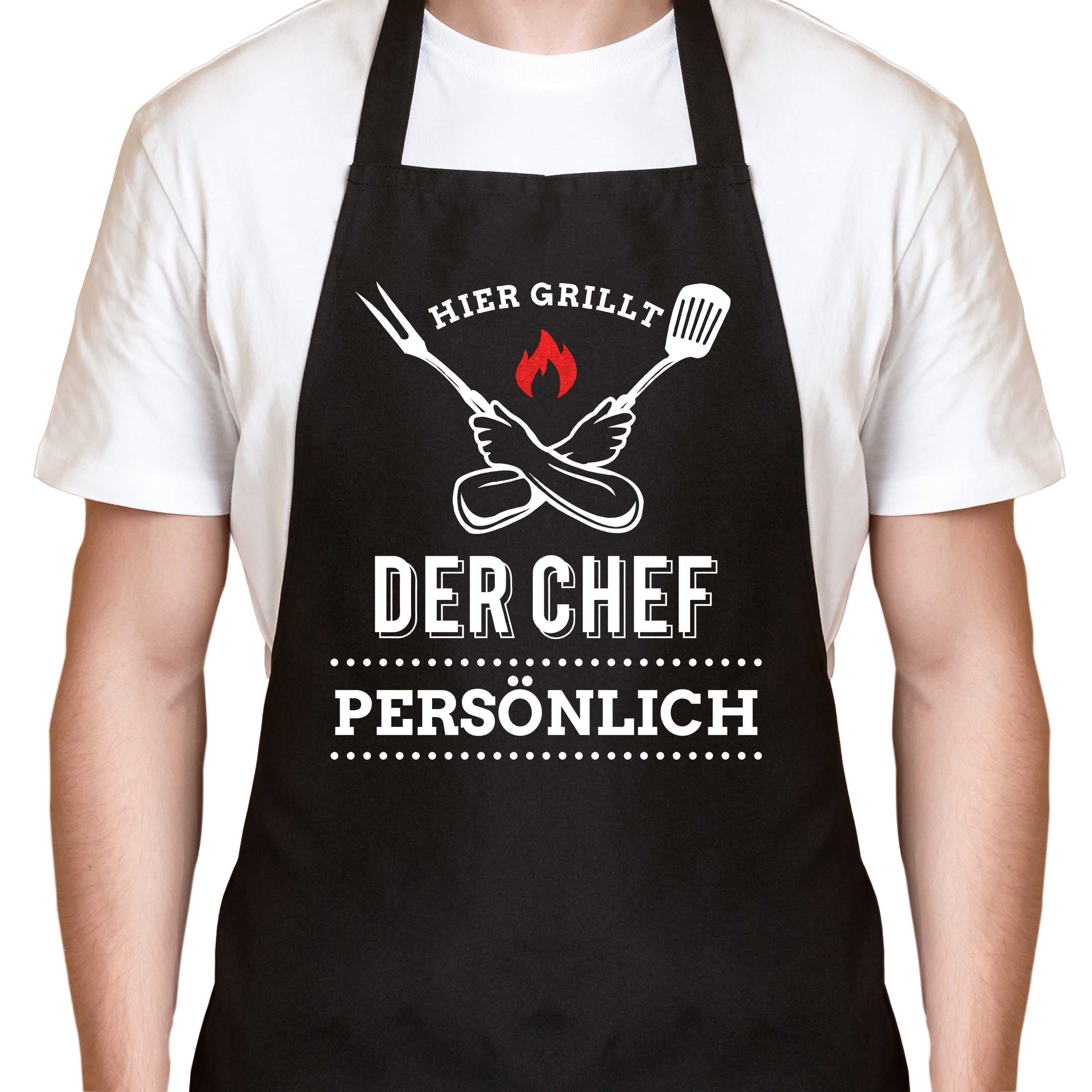 YORA Grillschürze für Männer lustig, (Set, 2-tlg., Grillschürze + personalisierbarer Urkunde), das perfekte Geschenk für alle Männer, die Grillen lieben