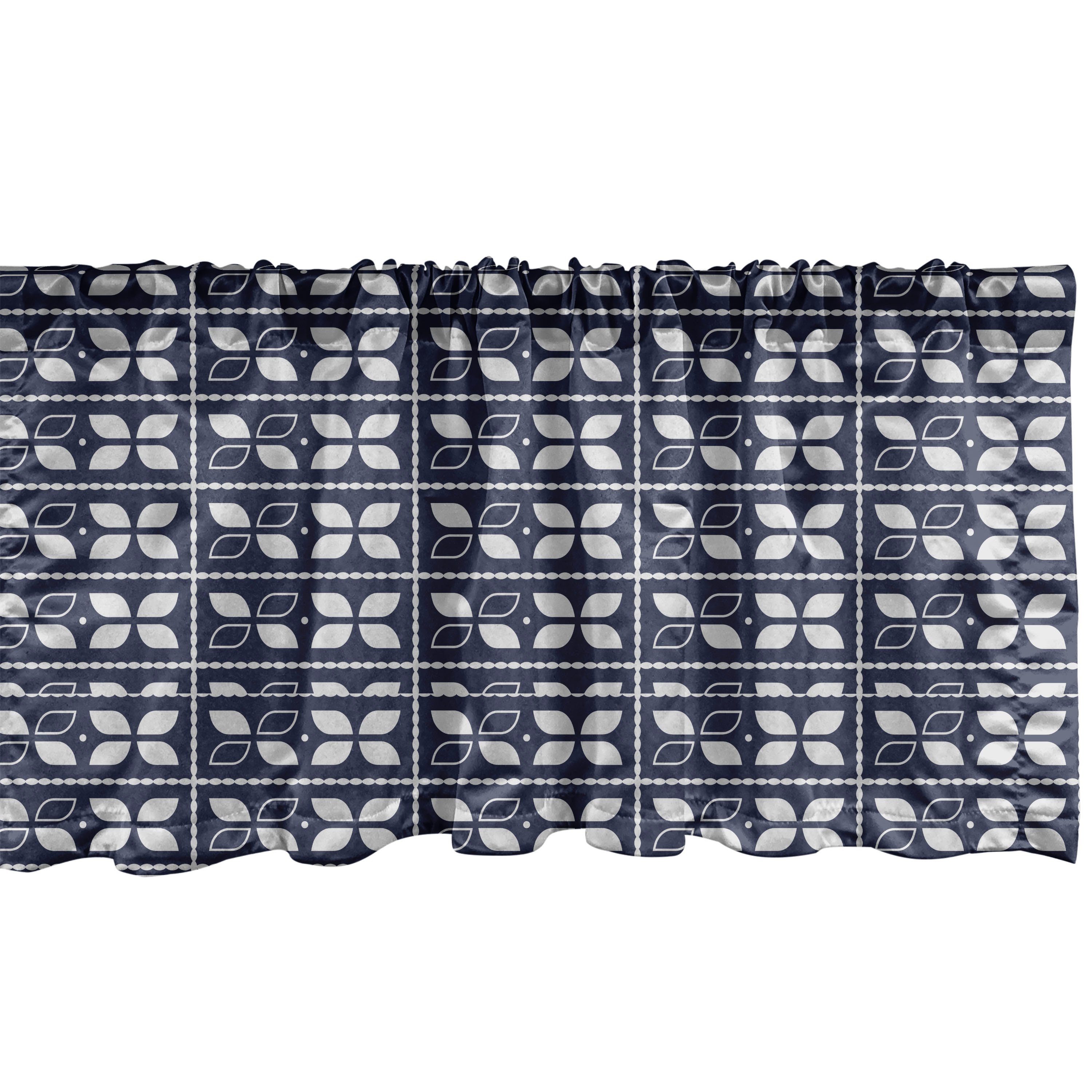 Scheibengardine Vorhang Kunst-Art-4 Petals Microfaser, für Dekor Volant Küche Abakuhaus, Japanische Schlafzimmer mit Stangentasche, asiatisch