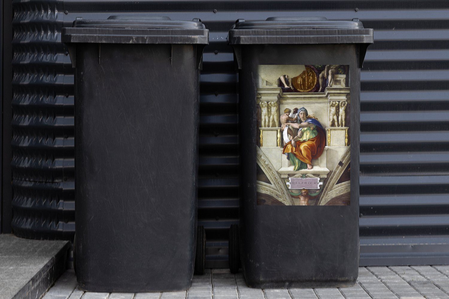 Abfalbehälter Delphi (1 Mülleimer-aufkleber, Orakel Wandsticker Mülltonne, Michelangelo MuchoWow - Sticker, Container, Das von St),