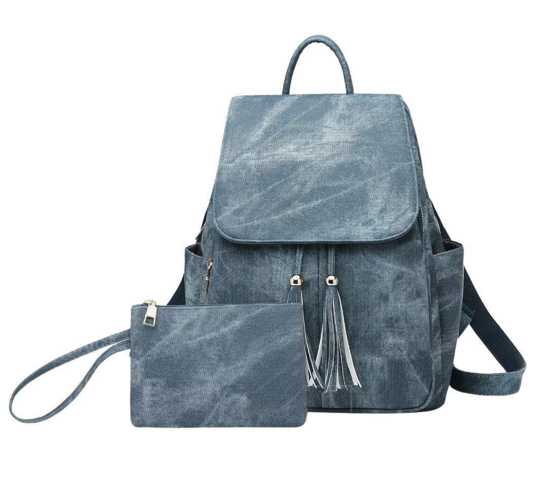 Lilex Cityrucksack Rucksack aus Kunstleder, Elegantes Platzwunder (Set, inkl. Kosmetiktasche), Vintage, Elegant