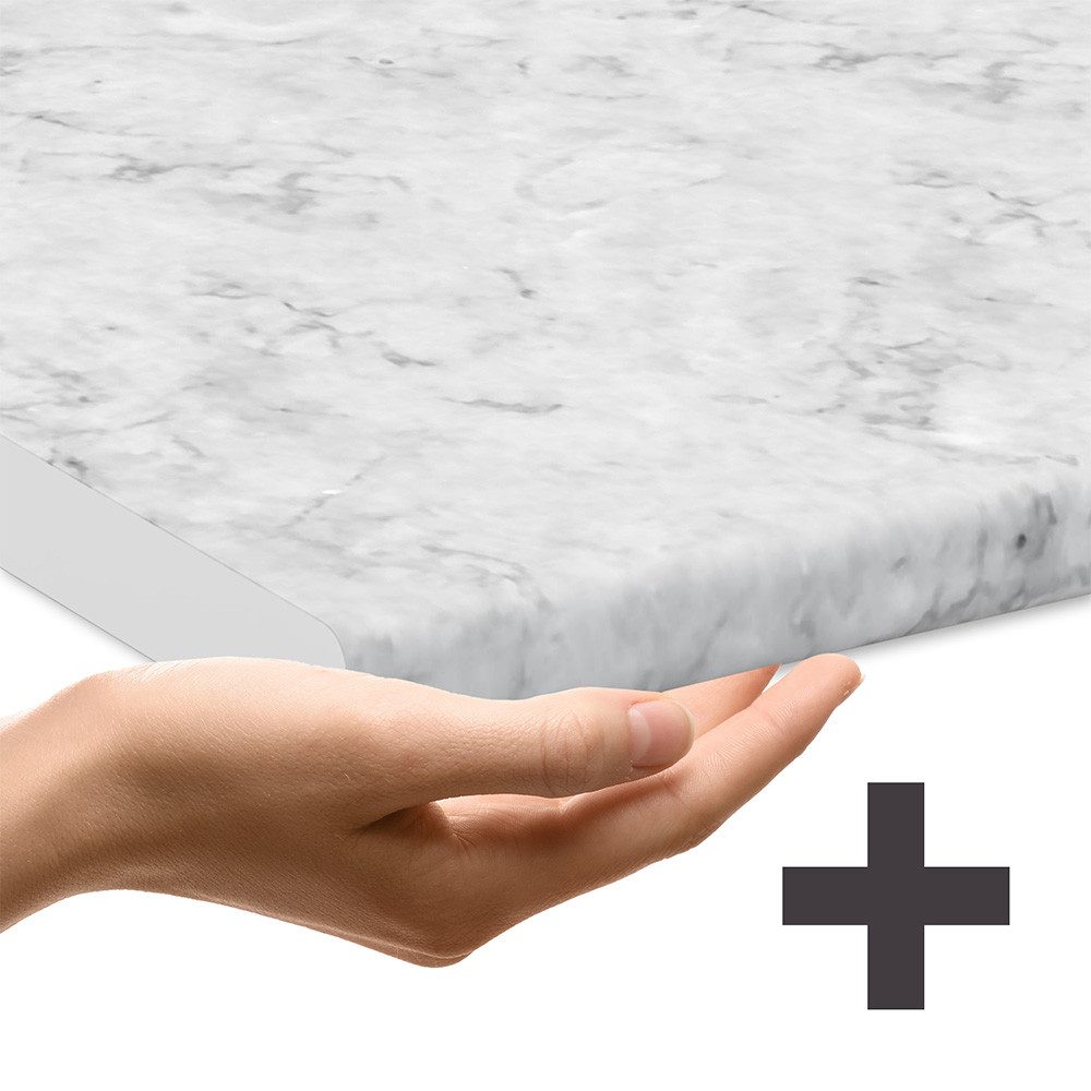 Vicco Winkelküche Rick, Weiß/Sonoma, 187 x 167 cm, AP Marmor günstig online kaufen