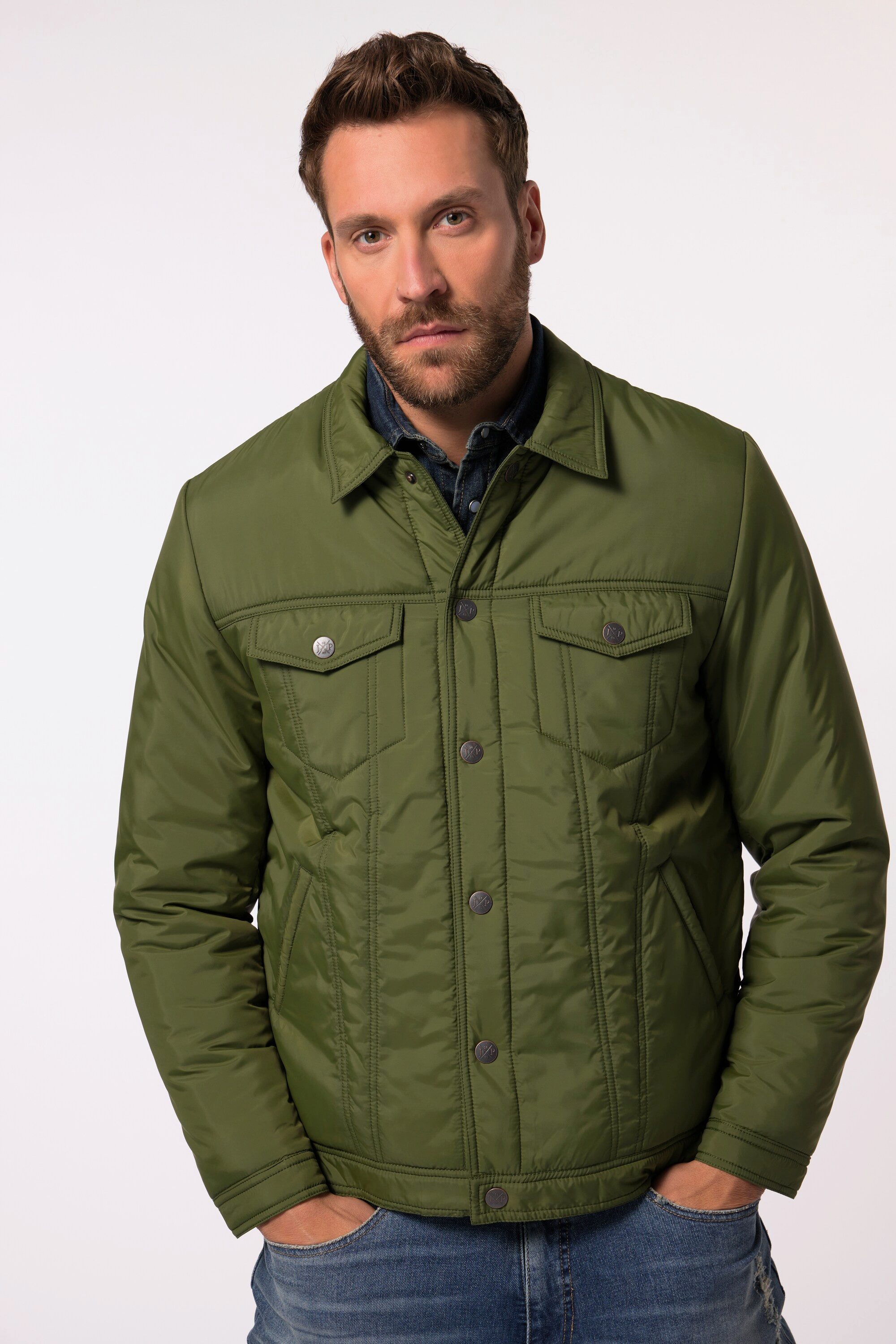 JP1880 Funktionsjacke Trucker-Jacke Druckknöpfe viele Taschen – Bild 3 von 5