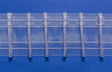 Gardine Stegband, Gardinenband, Dekoschals / Farbe: transparent / Breite: 100mm - L010, rewagi, Verkaufseinheit: 5 Meter