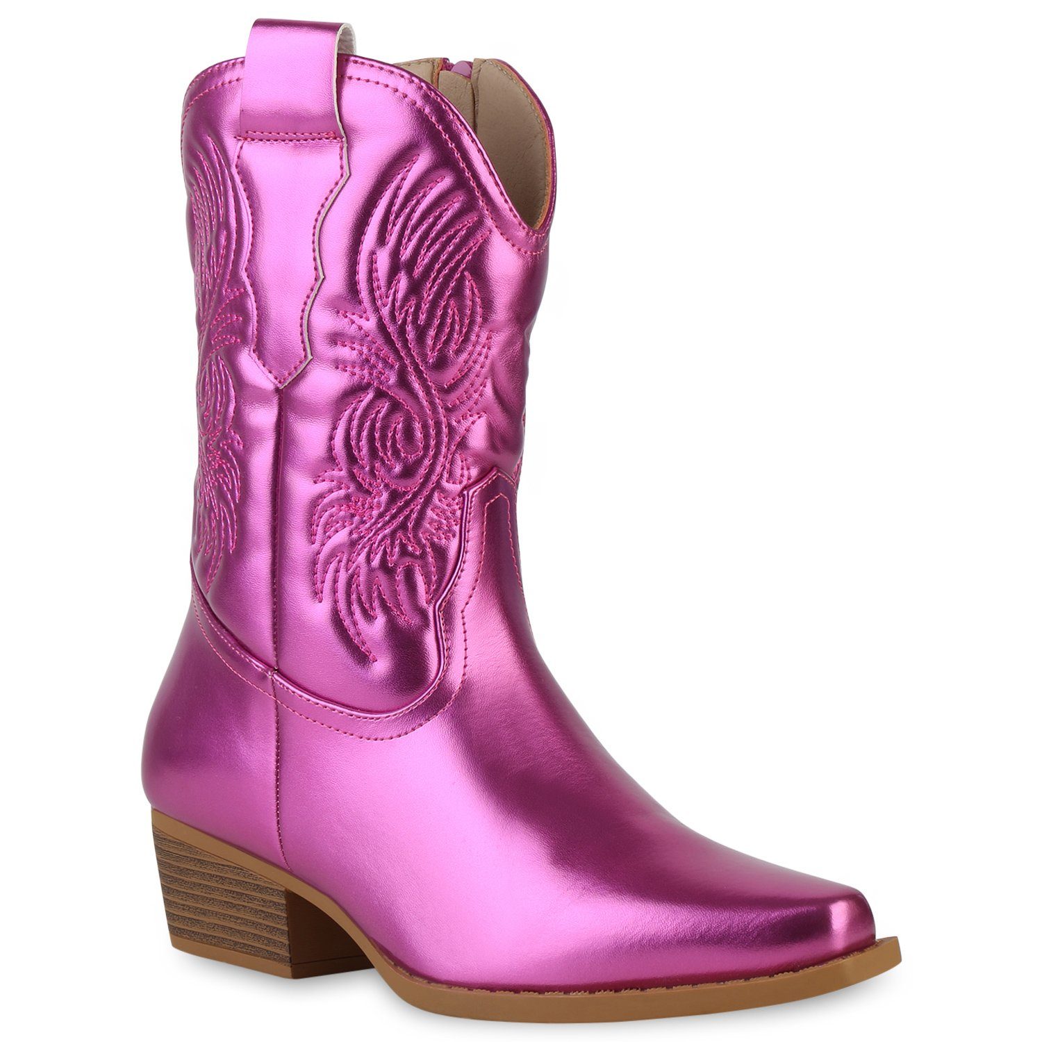 Metallic Fuchsia Cowboy 840254 VAN HILL Boots Schuhe