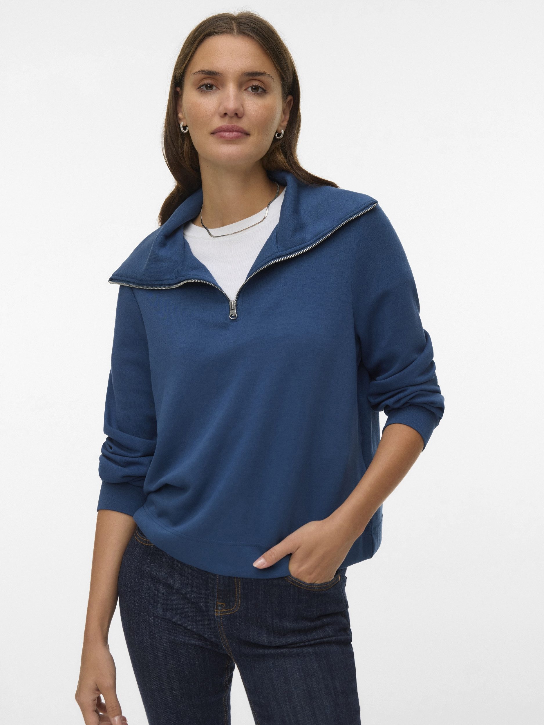 Vero Moda Blusentop VMHALI LS HALF ZIP TOP JRS GA BOO