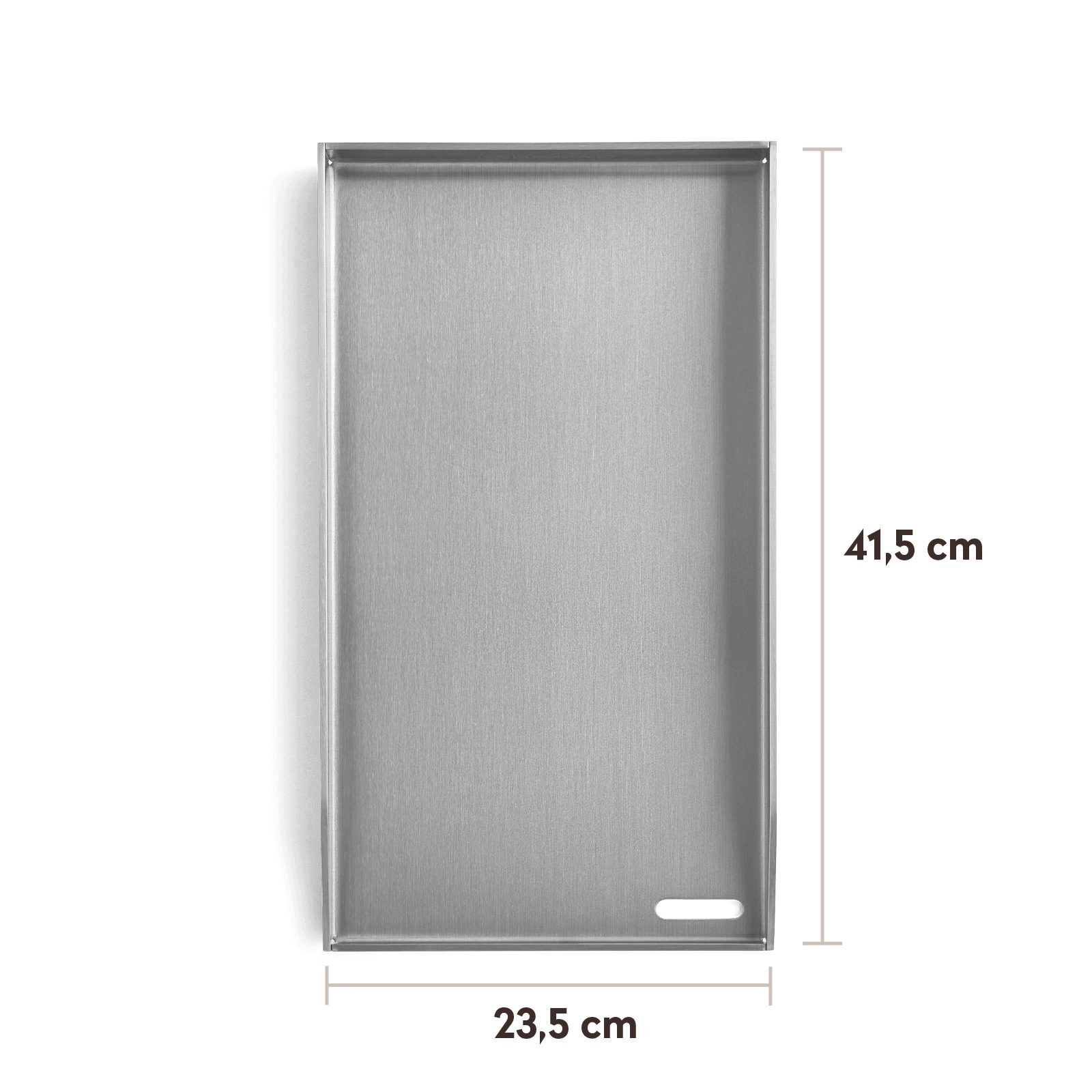 BURNHARD® Grillrost Plancha Grillplatte Edelstahl FRED 41,5 x 23,5 x 3,5 cm