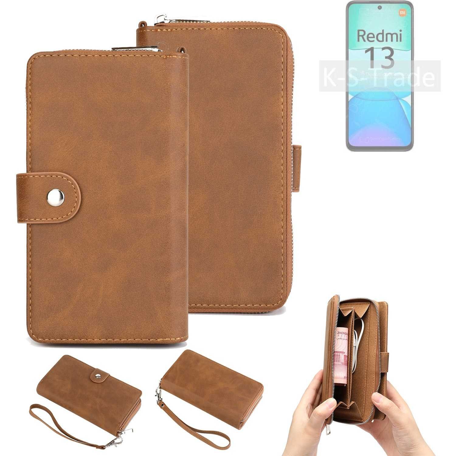K-S-Trade Handyhülle für Xiaomi Redmi 13, Handyhülle Schutzhülle & Portemonnee Tasche Handytasche Case Etui