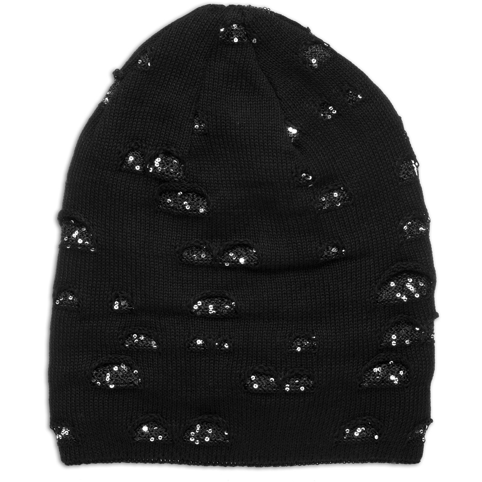 Caspar Beanie MU178 gefütterte Feinstrick Beanie Mütze im Destroyed Glitzer günstig online kaufen