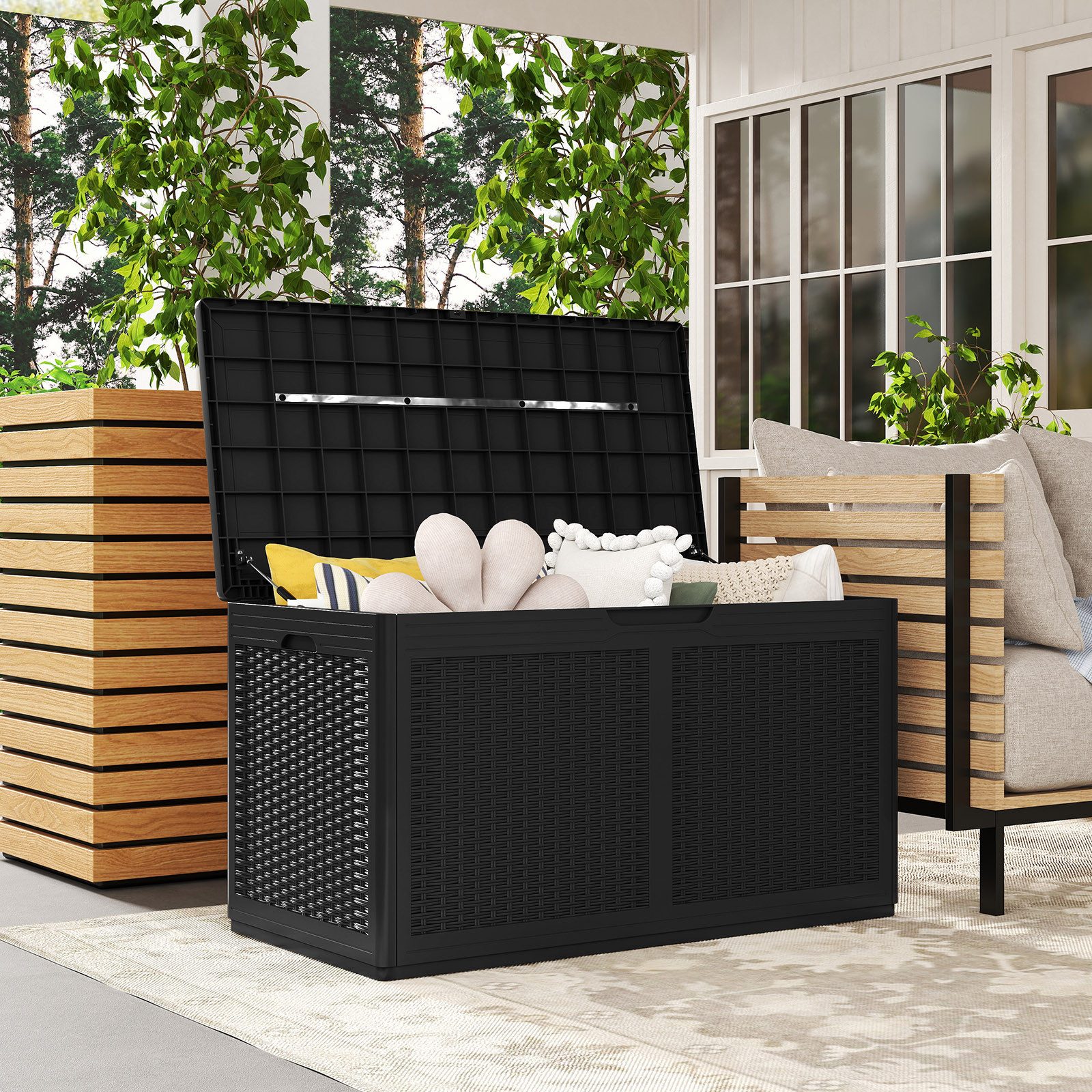 KOMFOTTEU Auflagenbox, Gartentruhe Gartenbox mit Rollen, günstig online kaufen