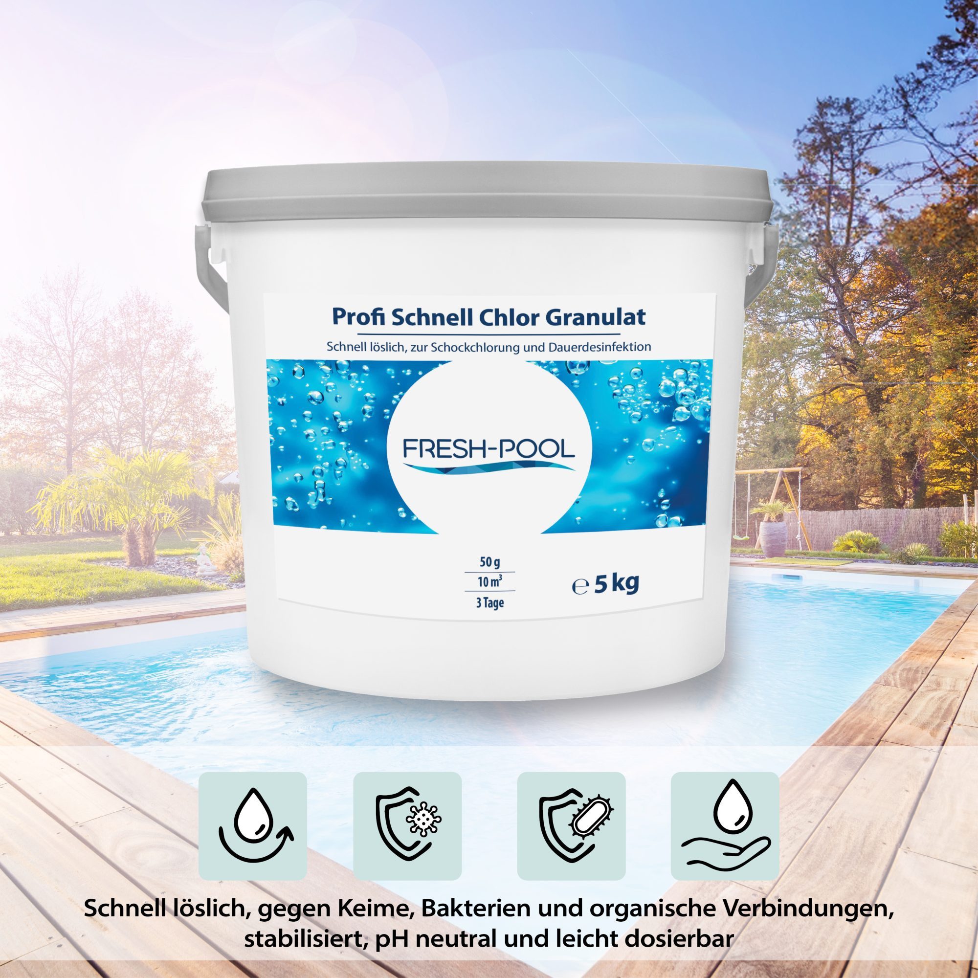Fresh-Pool Poolpflege Profi Schnell Chlor Granulat günstig online kaufen
