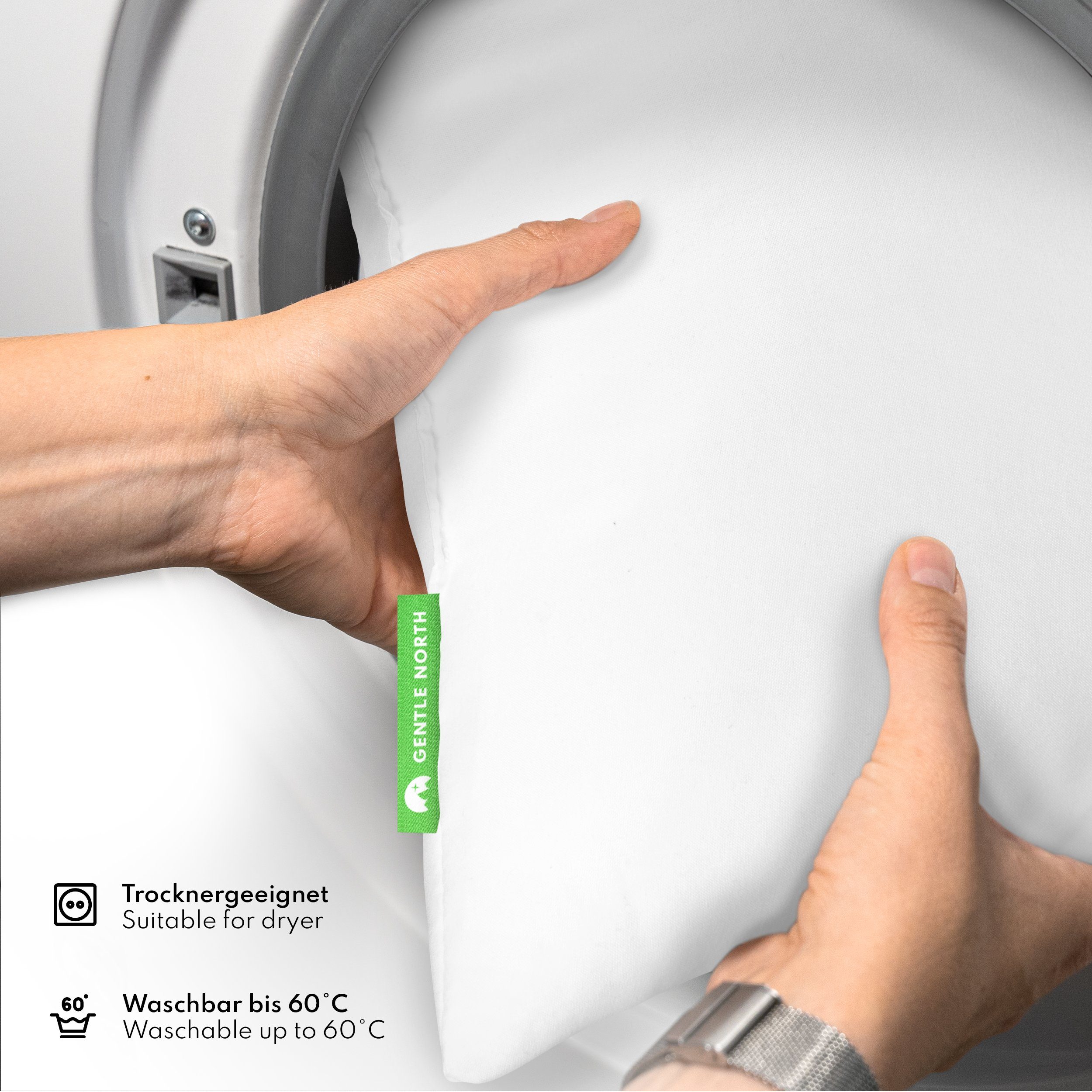 Gentle North Seitenschläferkissen Seitenschläferkissen - Kissen für Seitenschläfer - Waschbar, GentleComfort, 1-tlg., 1-tlg., Reißverschluss - Waschbar bis 60° - Weiß