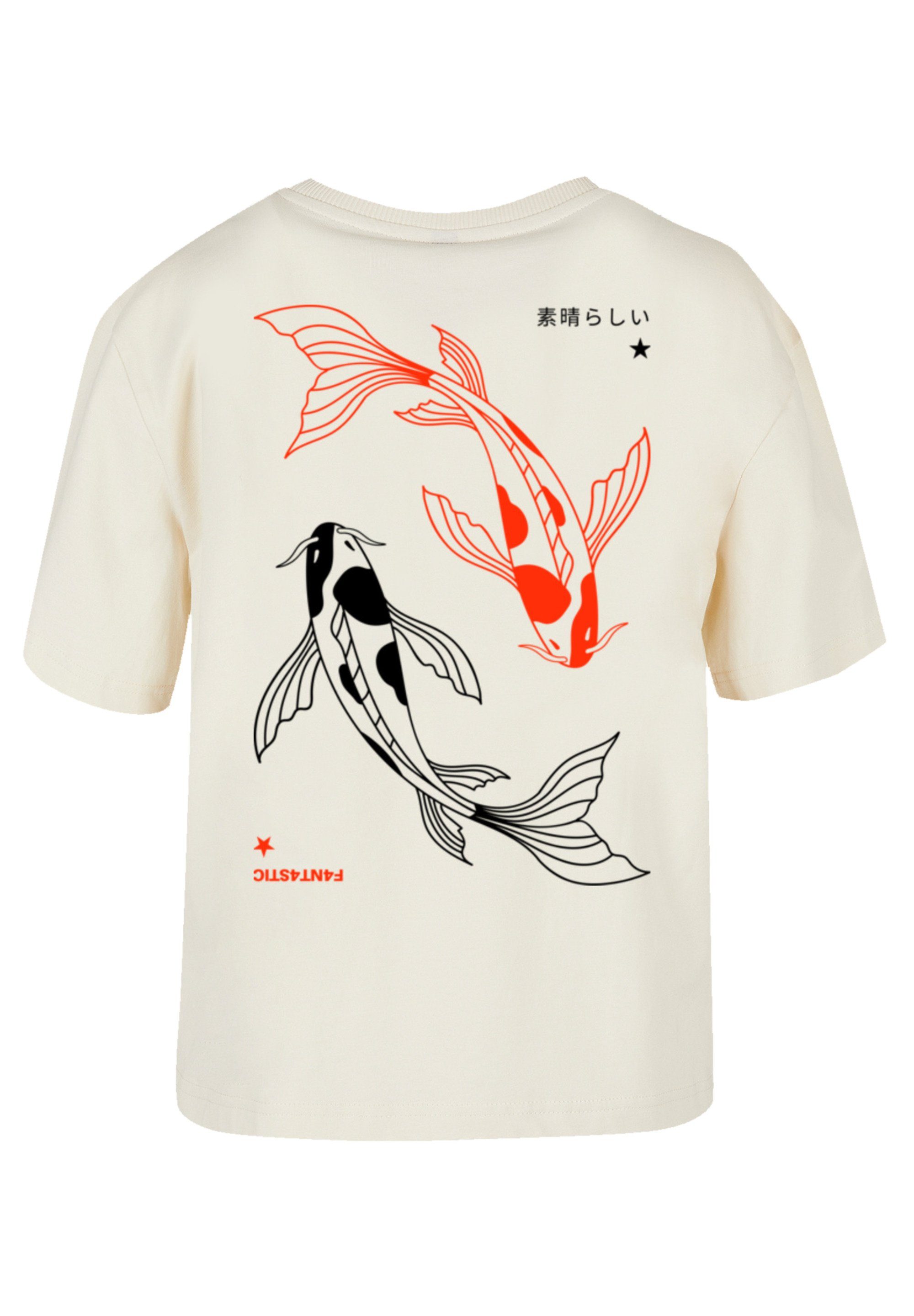 Koi Japan Karpfen Print, für Rundhalsausschnitt stylischen Look F4NT4STIC T-Shirt Gerippter