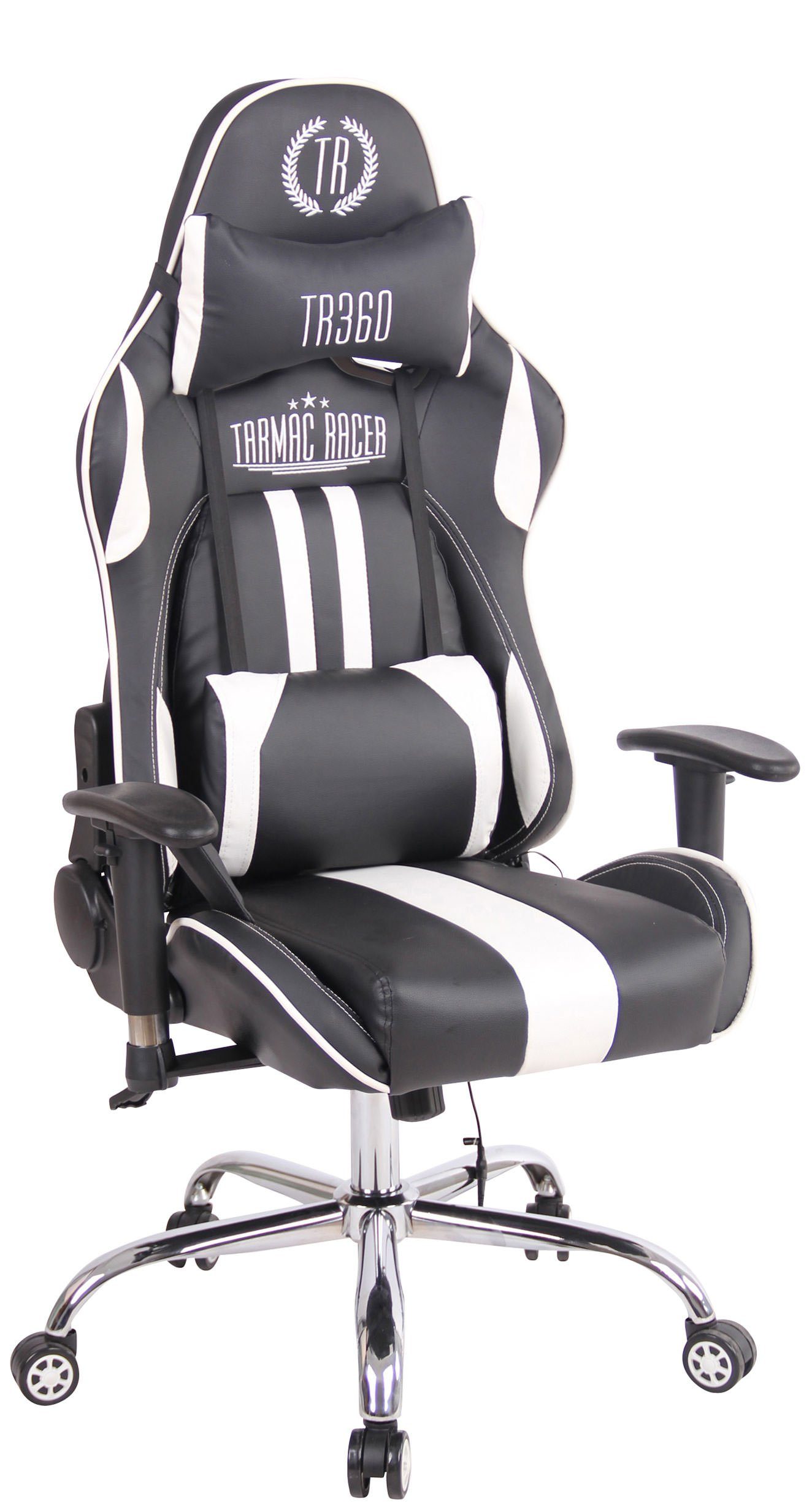 CLP Gaming Chair Limit XM Kunstleder, mit Massagefunktion schwarz/weiß