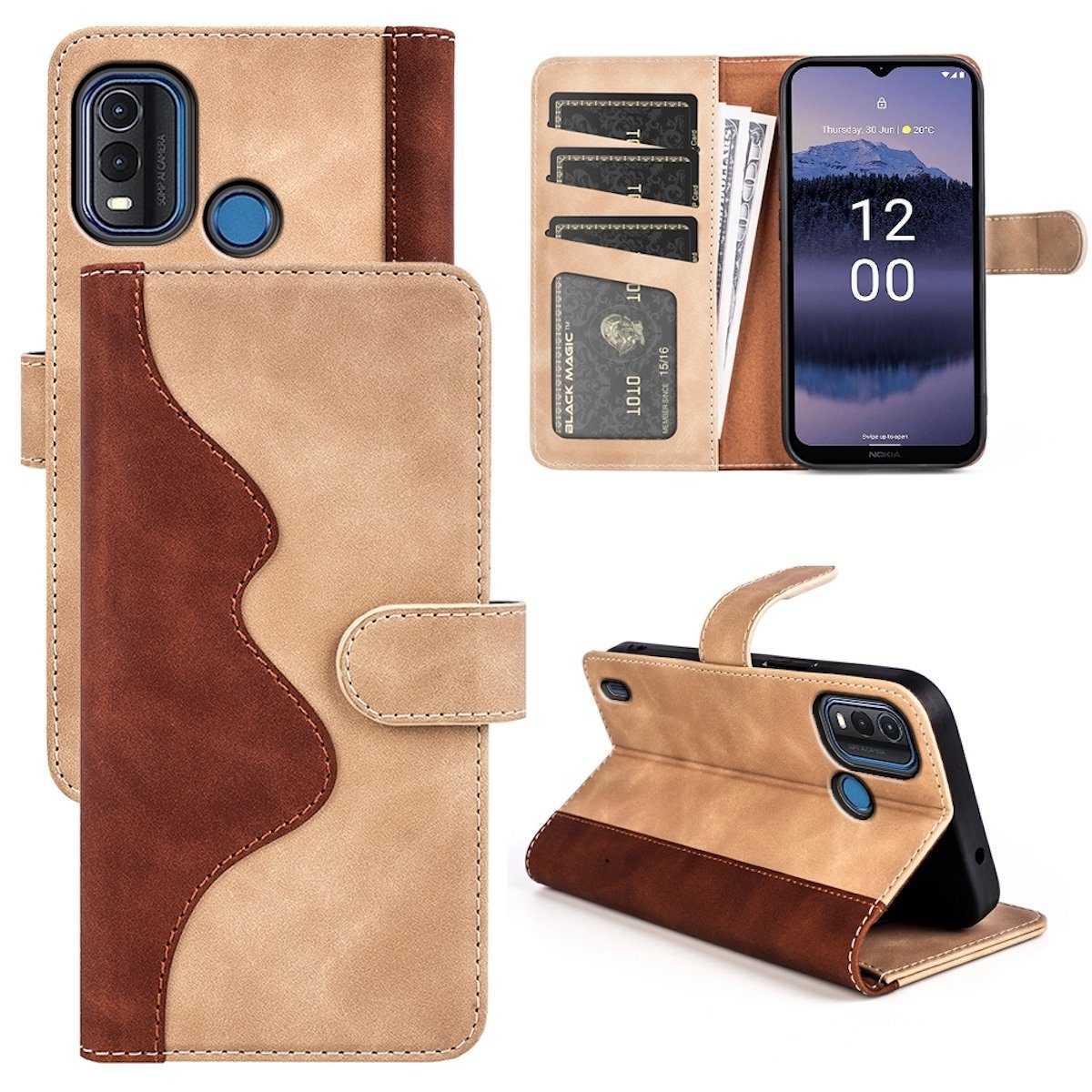 Wigento Handyhülle Für Nokia G11 Plus Design Handy Tasche Wallet Premium Schutz Hülle Case Cover Etuis Neu Zubehör