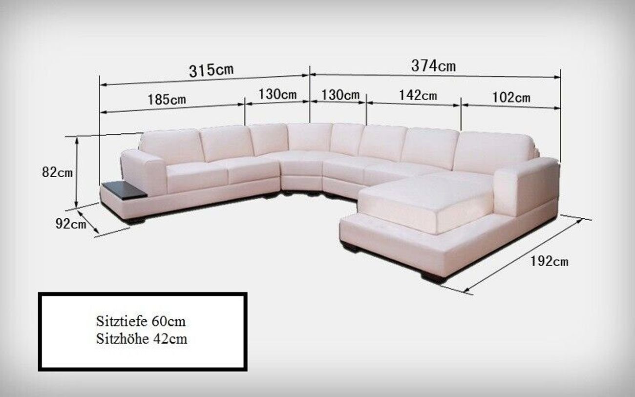 Couch Sofa Ecksofa Ecksofa JVmoebel USB Wohnlandschaft Modern Eck Design Ledersofa