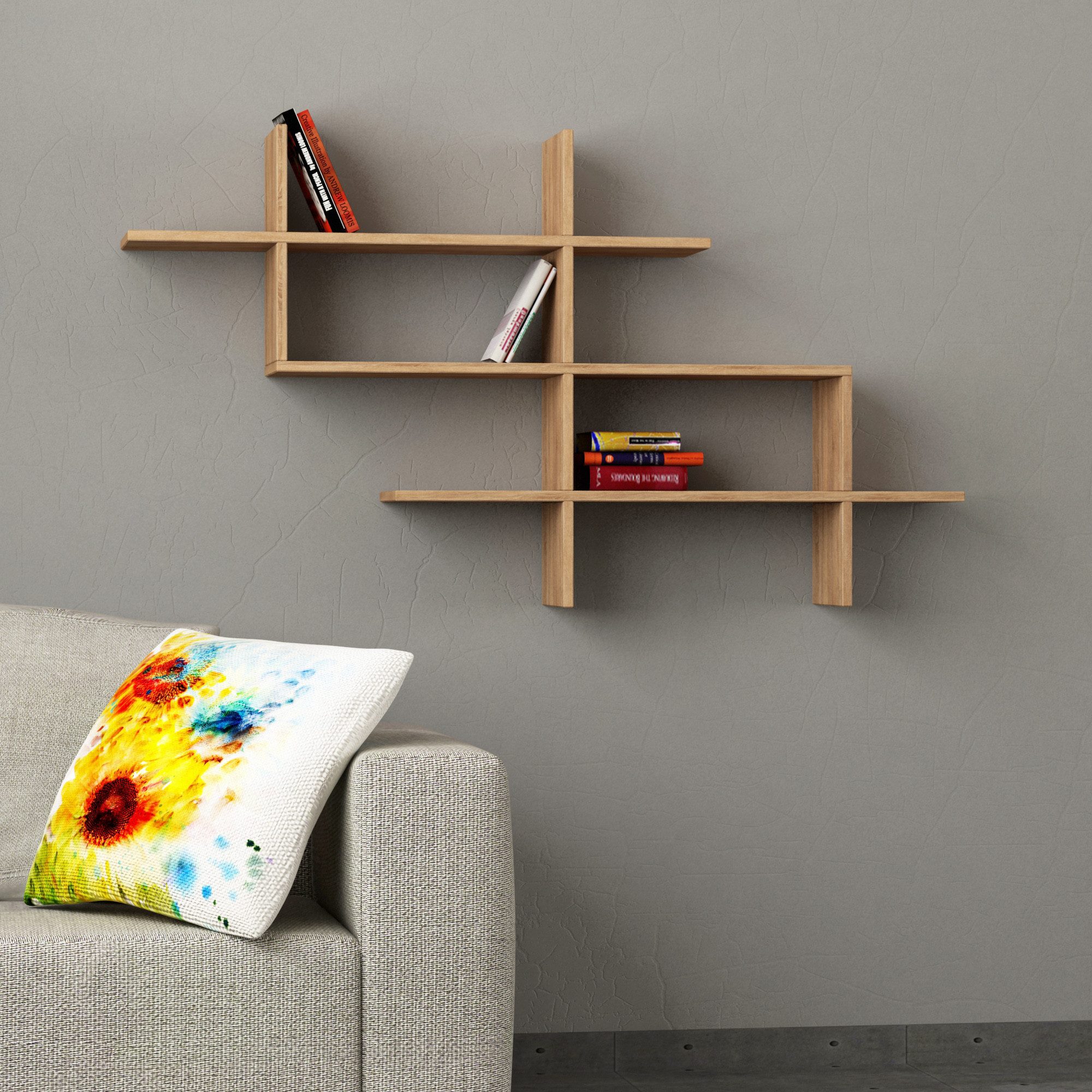Decortie Wandregal Halic, Wandregal Modern Bücherregal Display Unit, 150 x günstig online kaufen