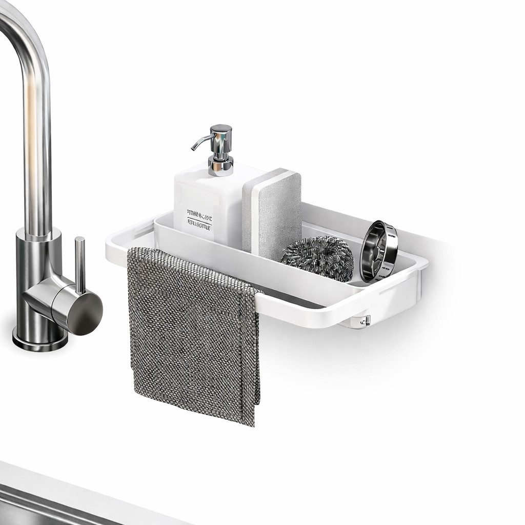 Creliv Aufbewahrungskorb Spülbecken Organizer ohne Bohren – Küchenablage mit Abtropffunktion