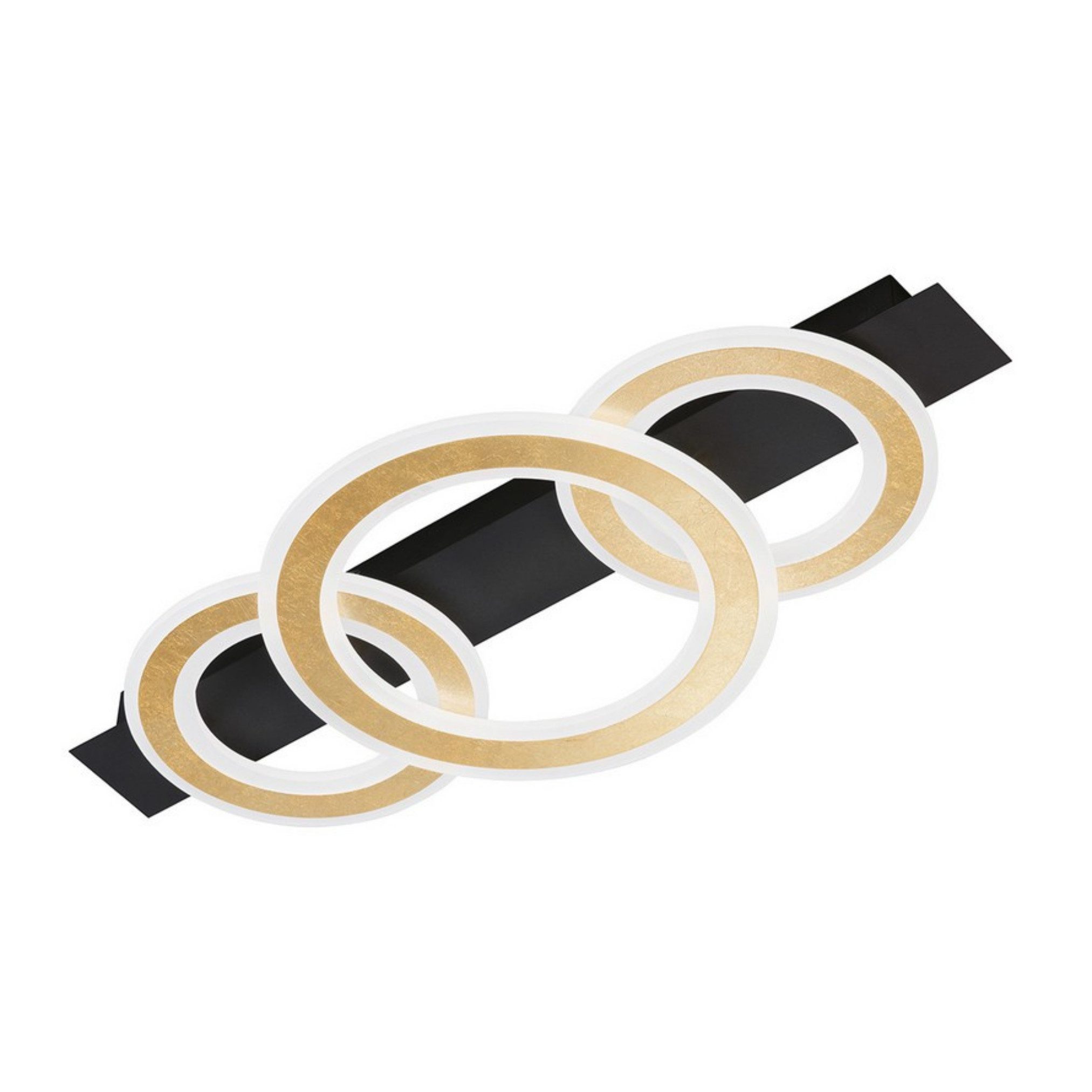 Lichthandel Hoch LED Deckenleuchte modern "Ring-Art" abstraktes Design für Wohnzimmer, Flur, Schlafzimmer, LED fest integriert, 2700 Kelvin - 6500 Kelvin, CCT, flexible Dimmfunktion per Fernbedienung stufenlos