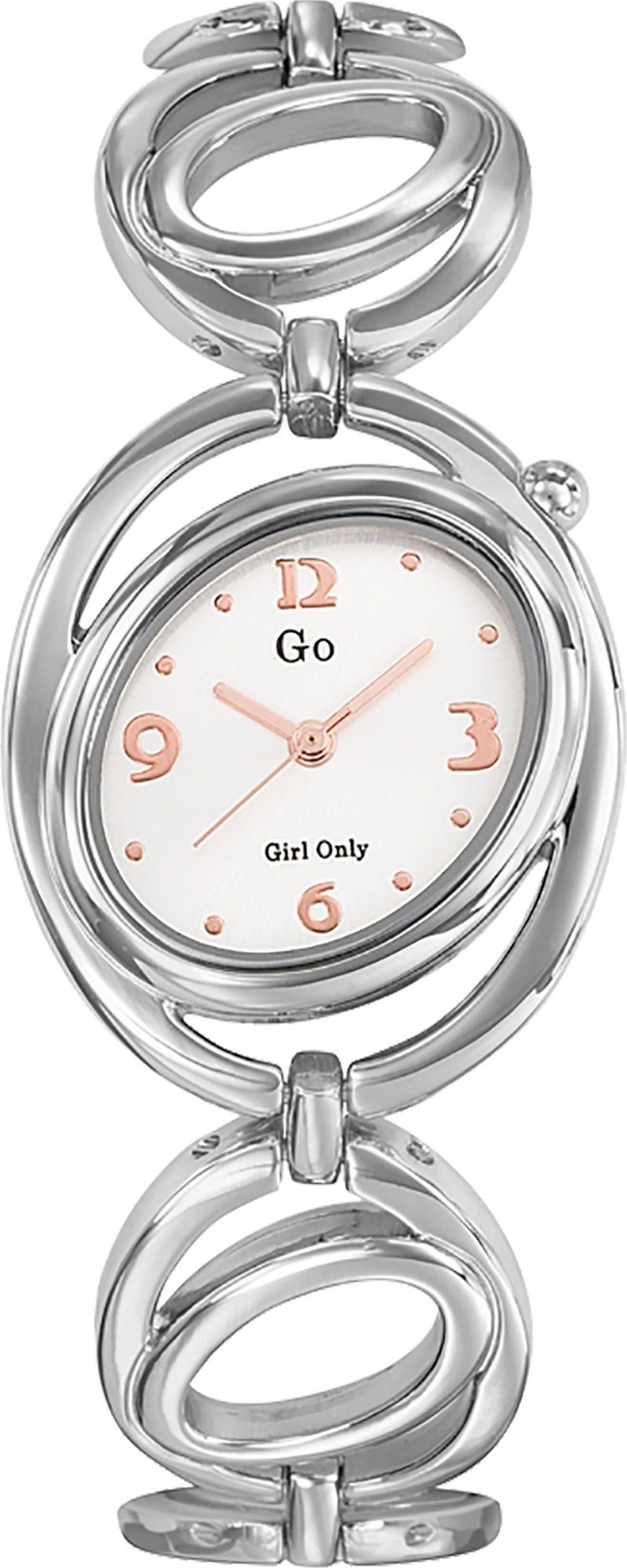 Girl Only Quarzuhr Girl Only Damen Armbanduhr Edelstahlband, (Analoguhr), Damenuhr GO silber, klein (ca. 30mm) Edelstahlarmband, Elegant-Style