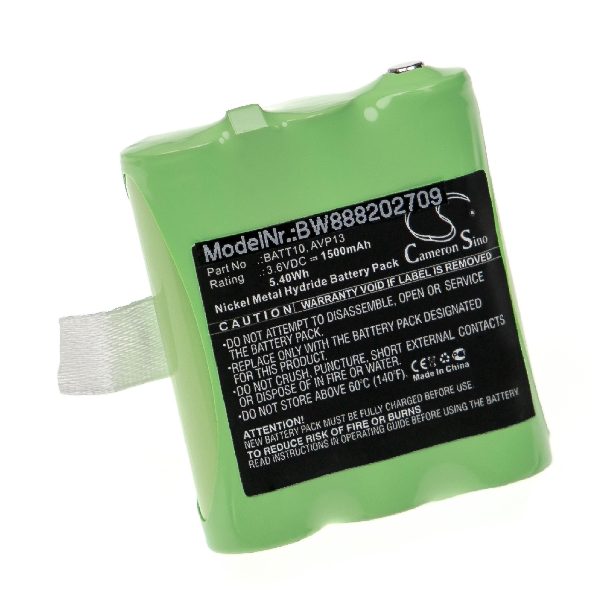 vhbw Ersatz für Midland PB-X7, BATT10, AVP13 für Akku NiMH 1500 mAh (3,6 V)